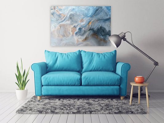 Blauer Marmor Schleier Einteilig oder Mehrteilig