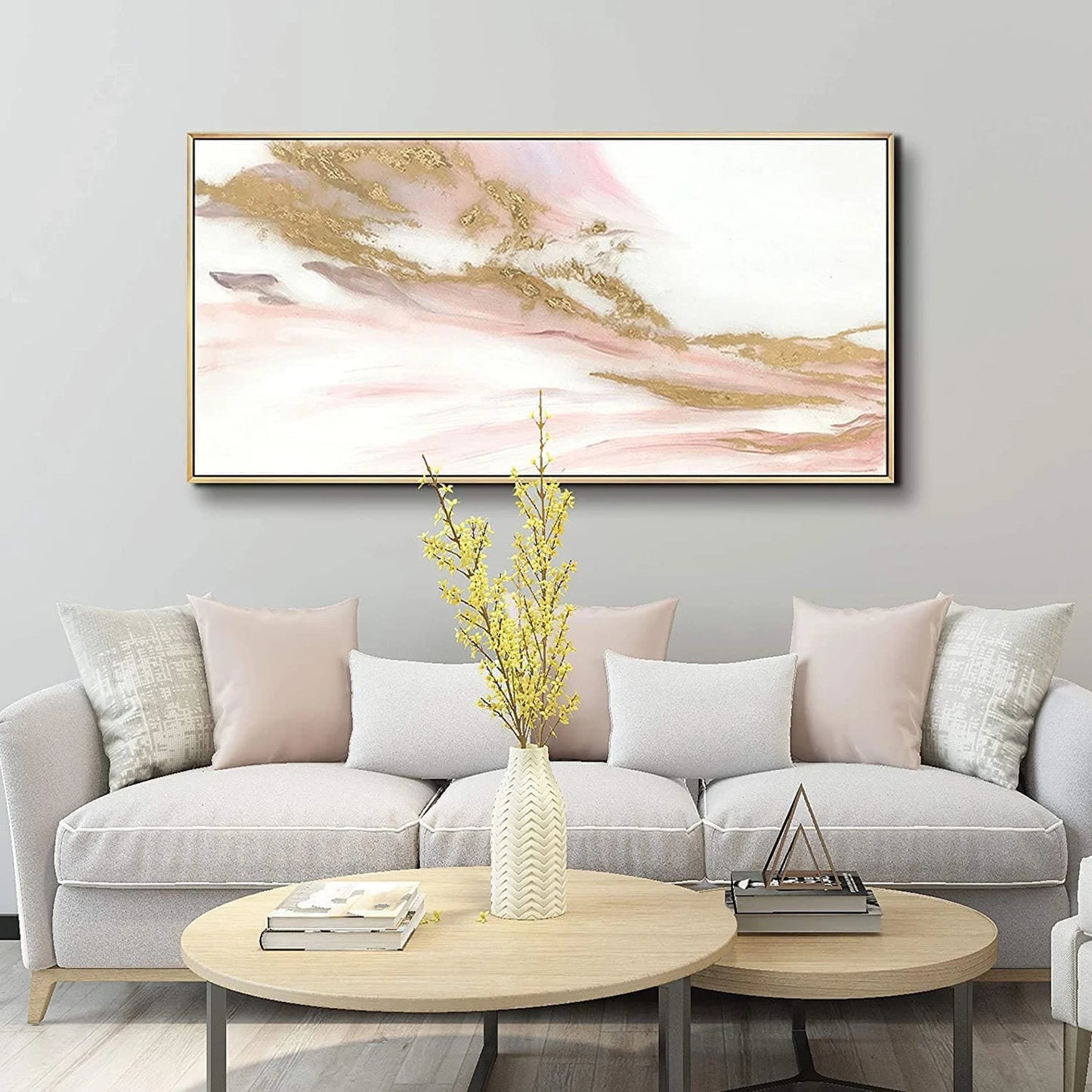 Gold und Pink Ölgemälde Handmade Bild