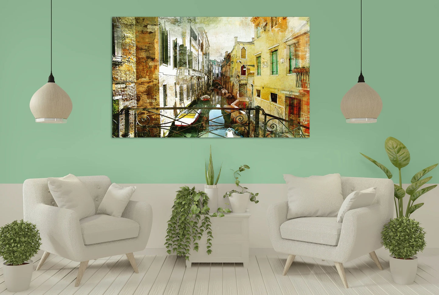 Venedig Wasserkanal mit Boot Einteilig oder Mehrteilig