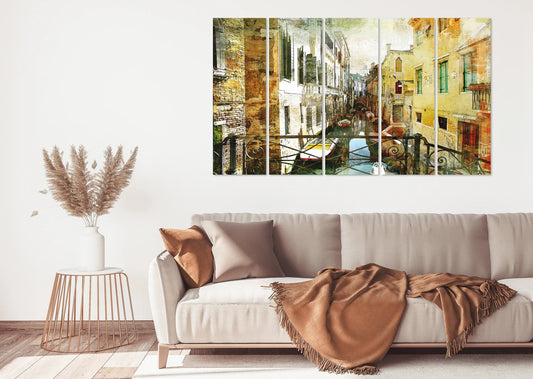 Venedig Wasserkanal mit Boot Einteilig oder Mehrteilig
