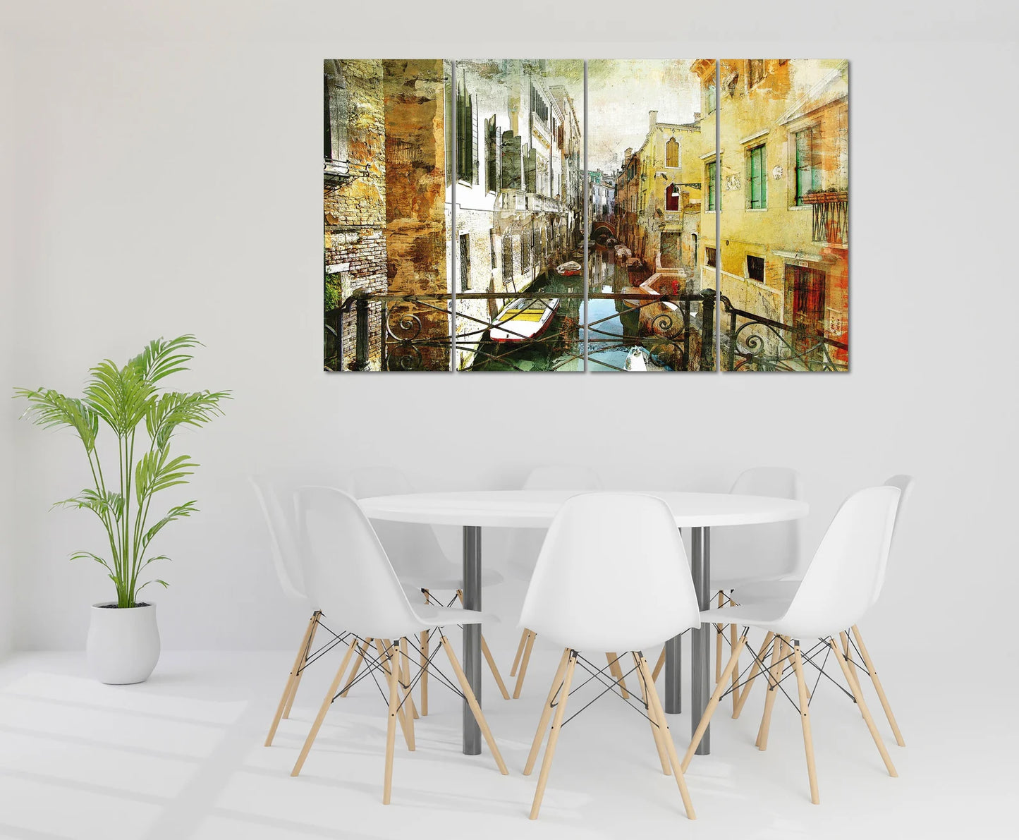 Venedig Wasserkanal mit Boot Einteilig oder Mehrteilig