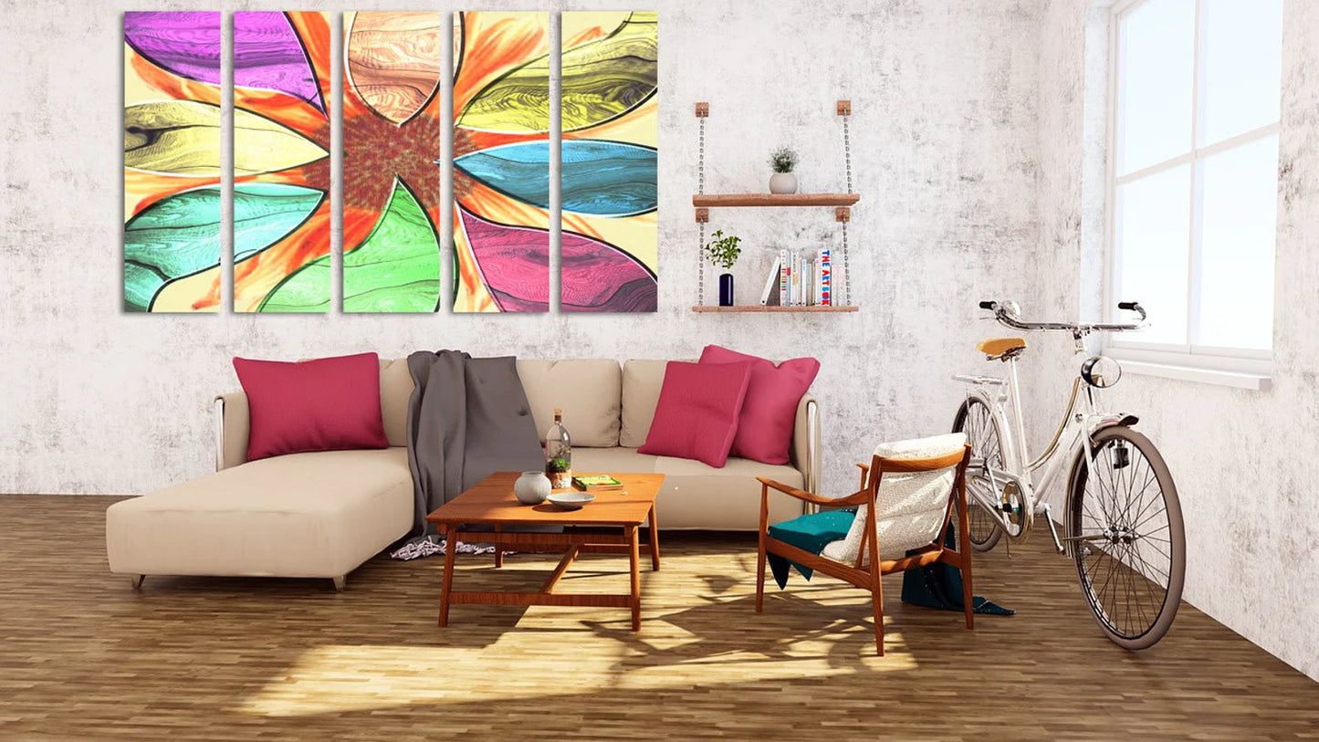 Modern Kunst Farbig Einteilig oder Mehrteilig