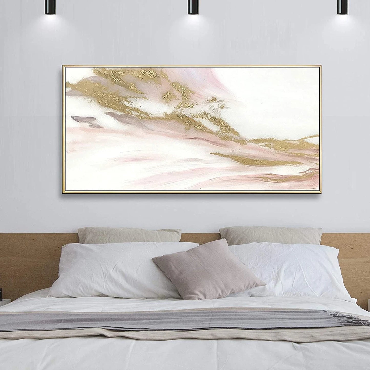 Gold und Pink Ölgemälde Handmade Bild