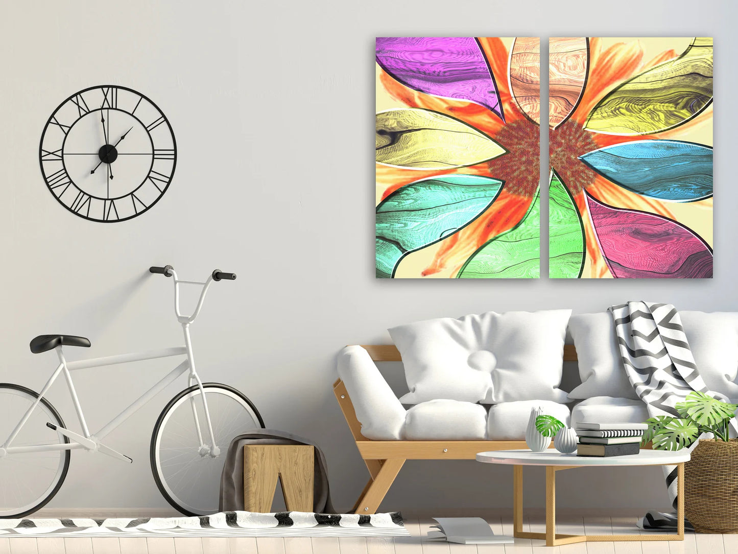 Modern Kunst Farbig Einteilig oder Mehrteilig