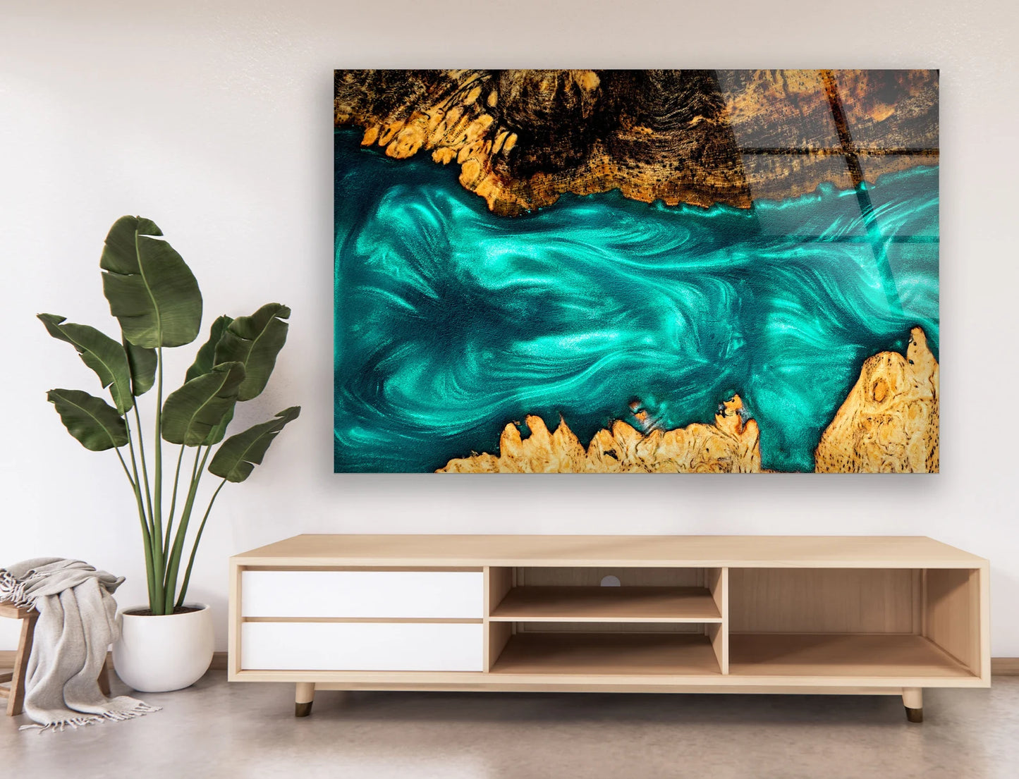 Epoxid Holz Türkis