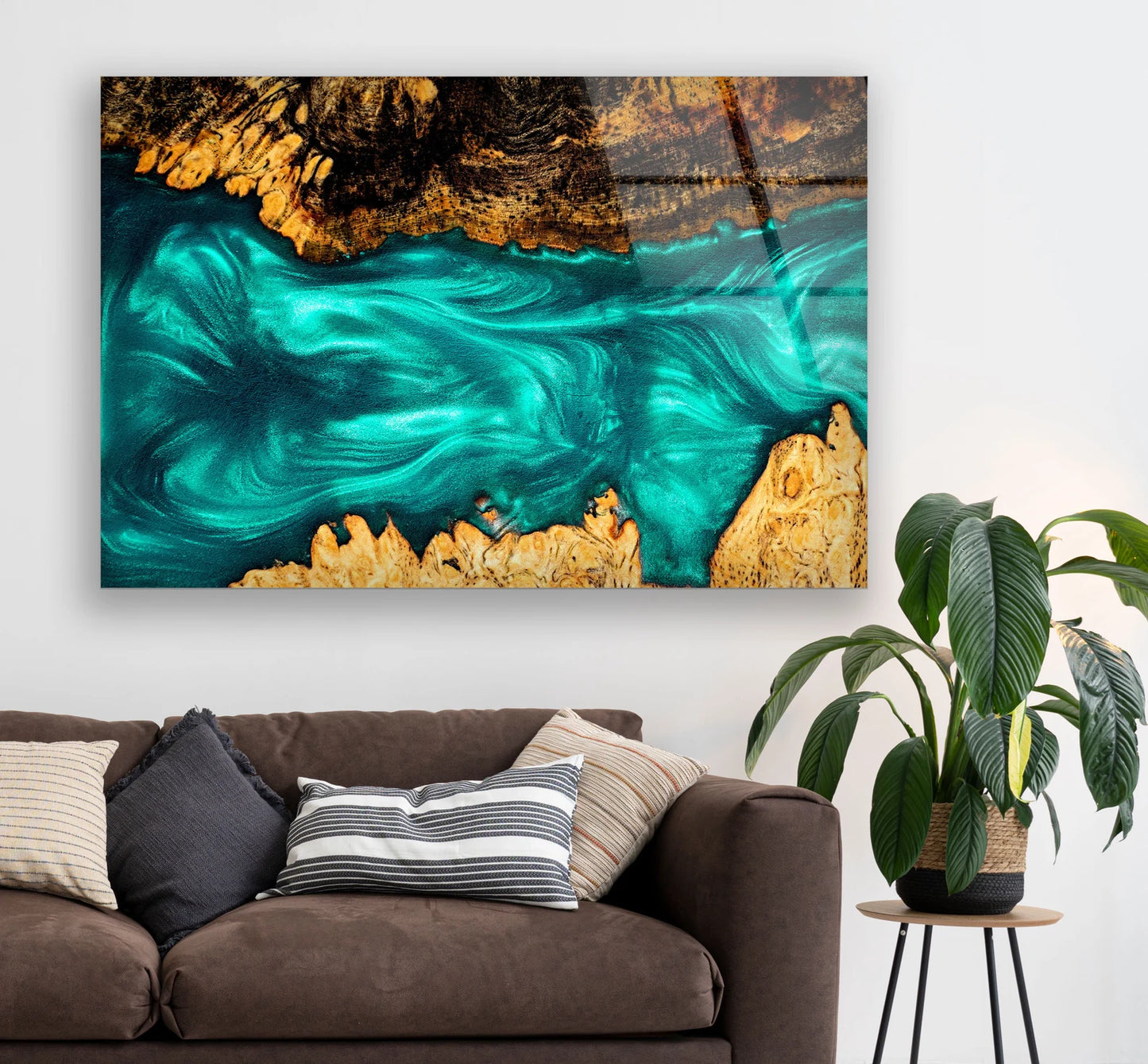 Epoxid Holz Türkis