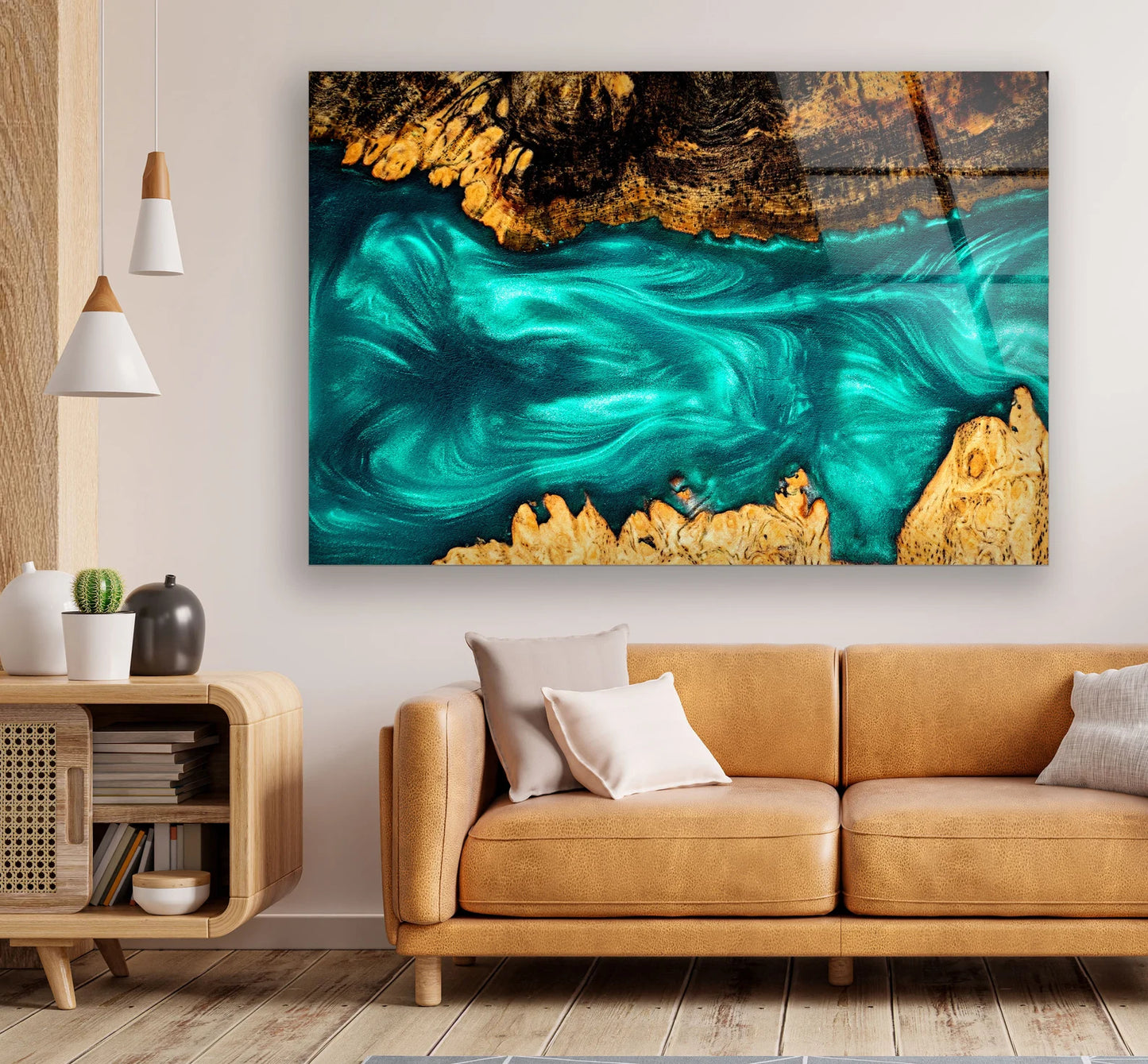 Epoxid Holz Türkis