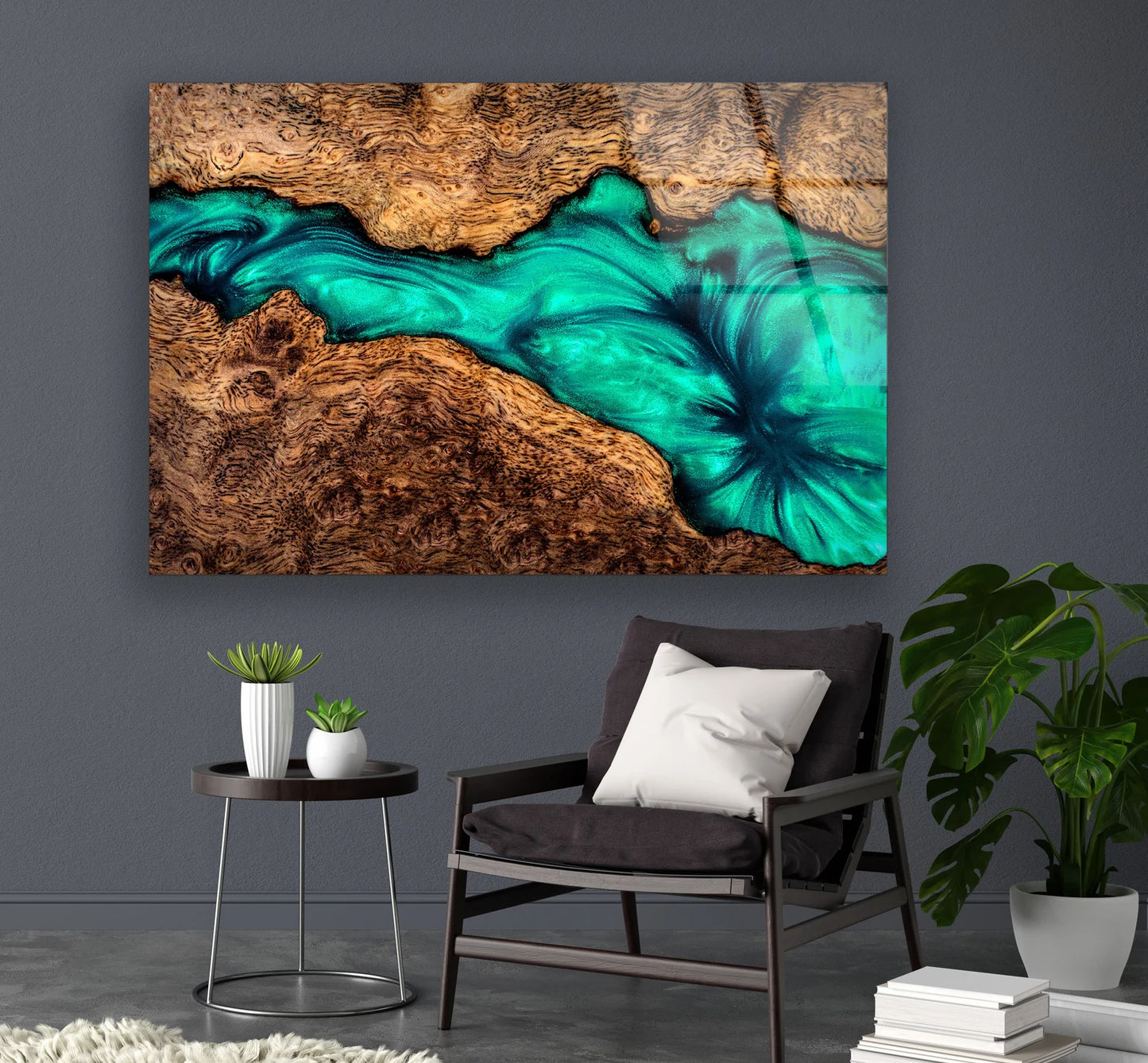 Holz Türkis Fluss Abstrakt