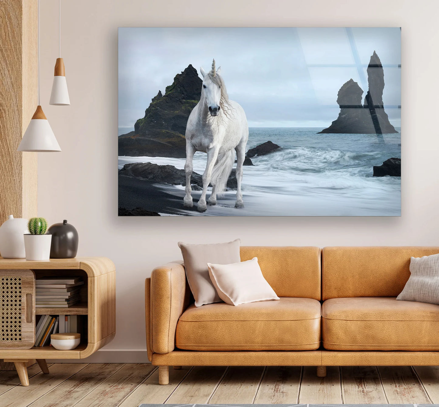 Einhorn an mystischem Strand