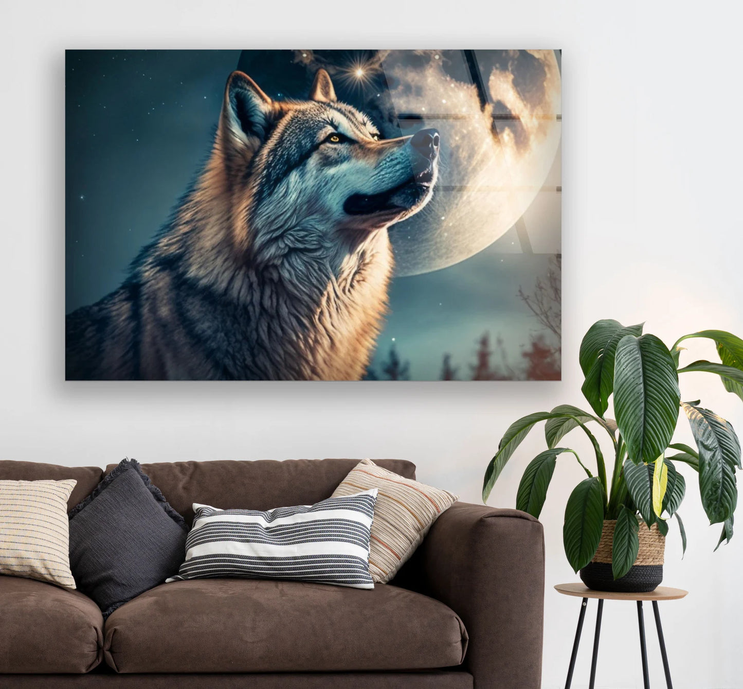Wolf und Vollmond