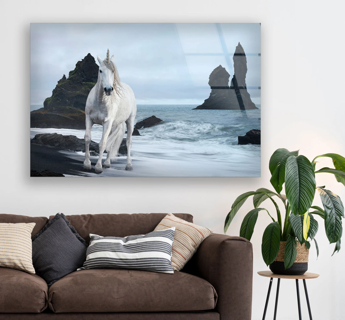 Einhorn an mystischem Strand