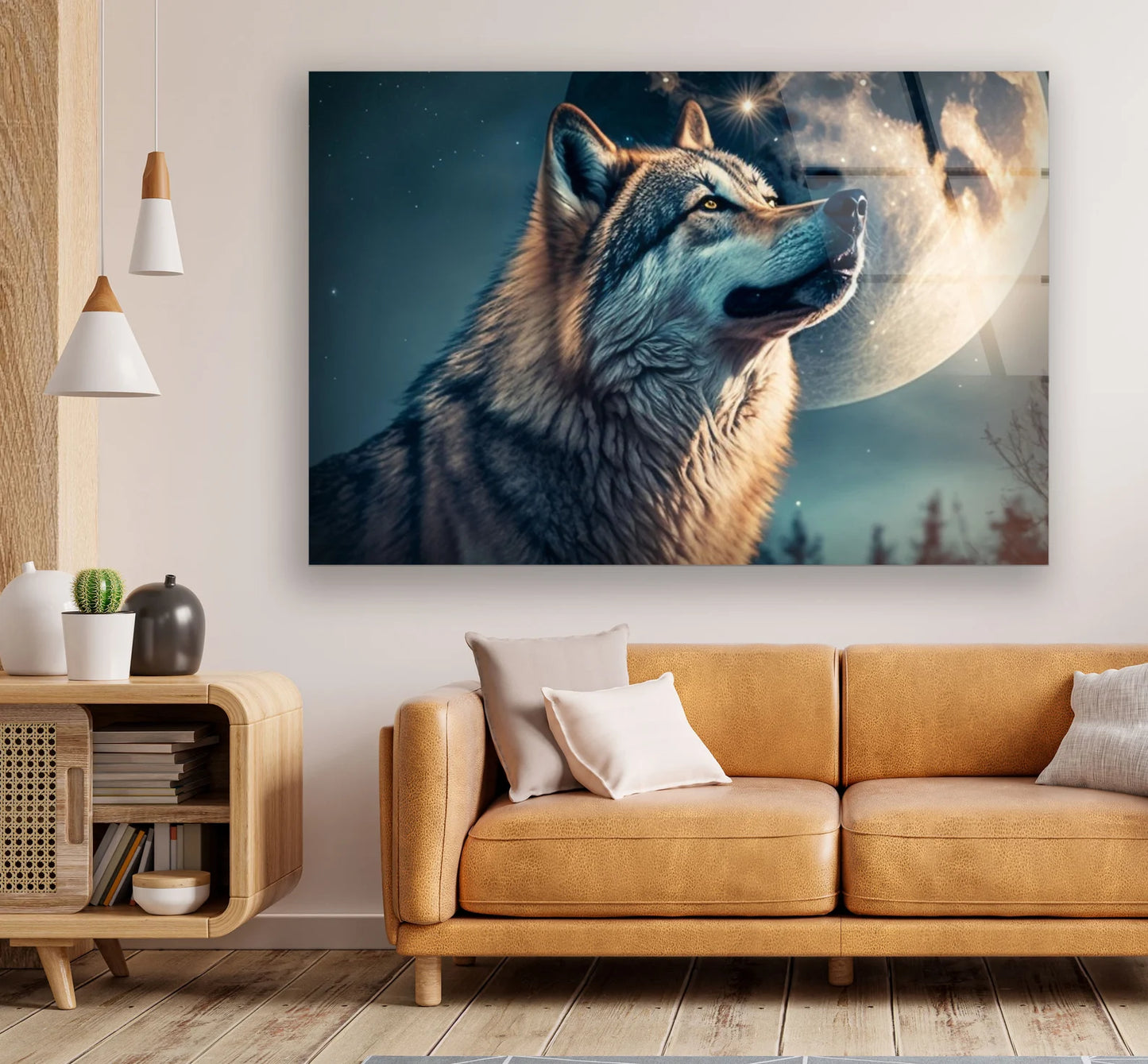 Wolf und Vollmond