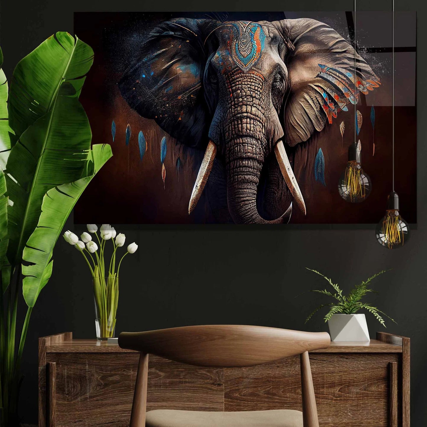 Elefant mit Bemalung