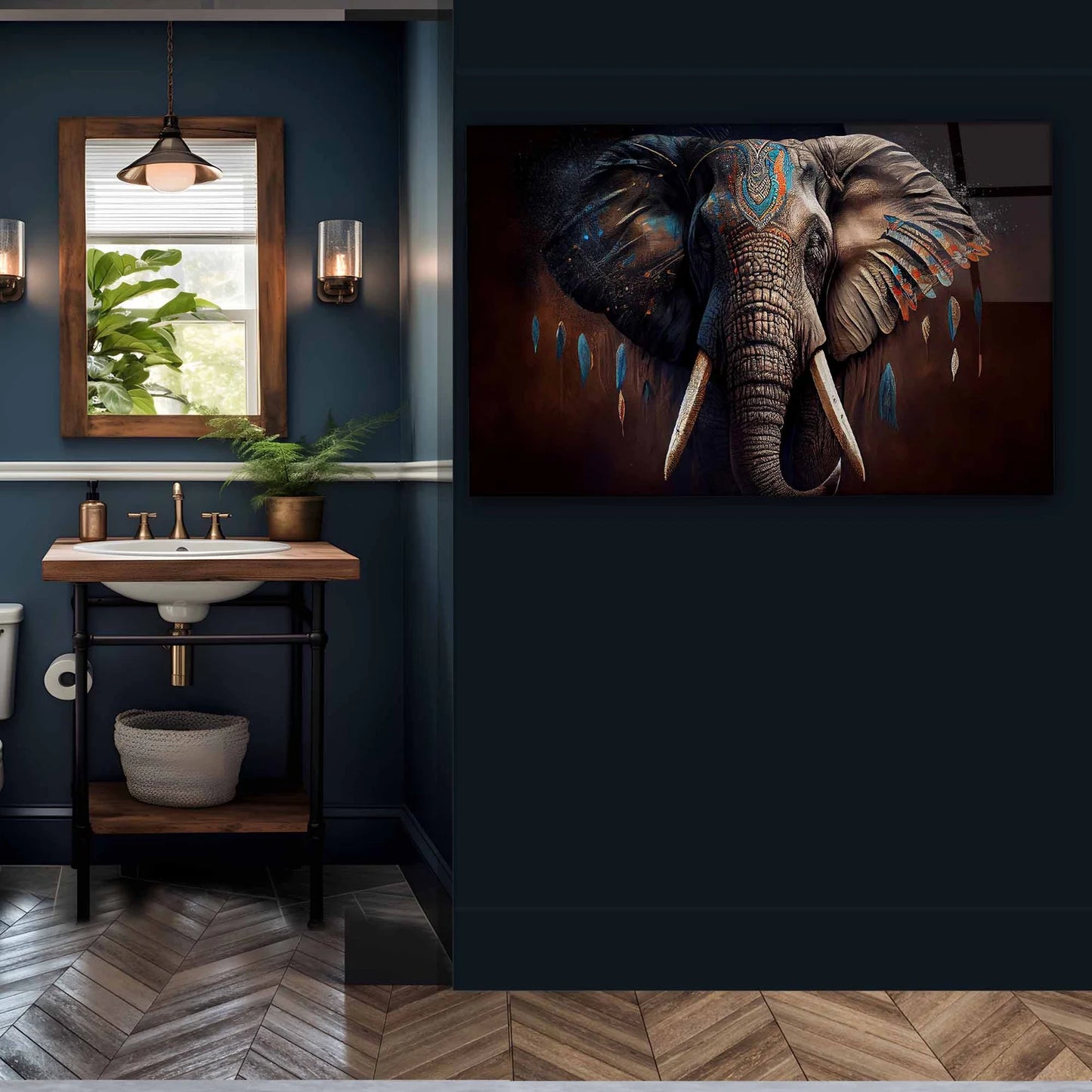Elefant mit Bemalung