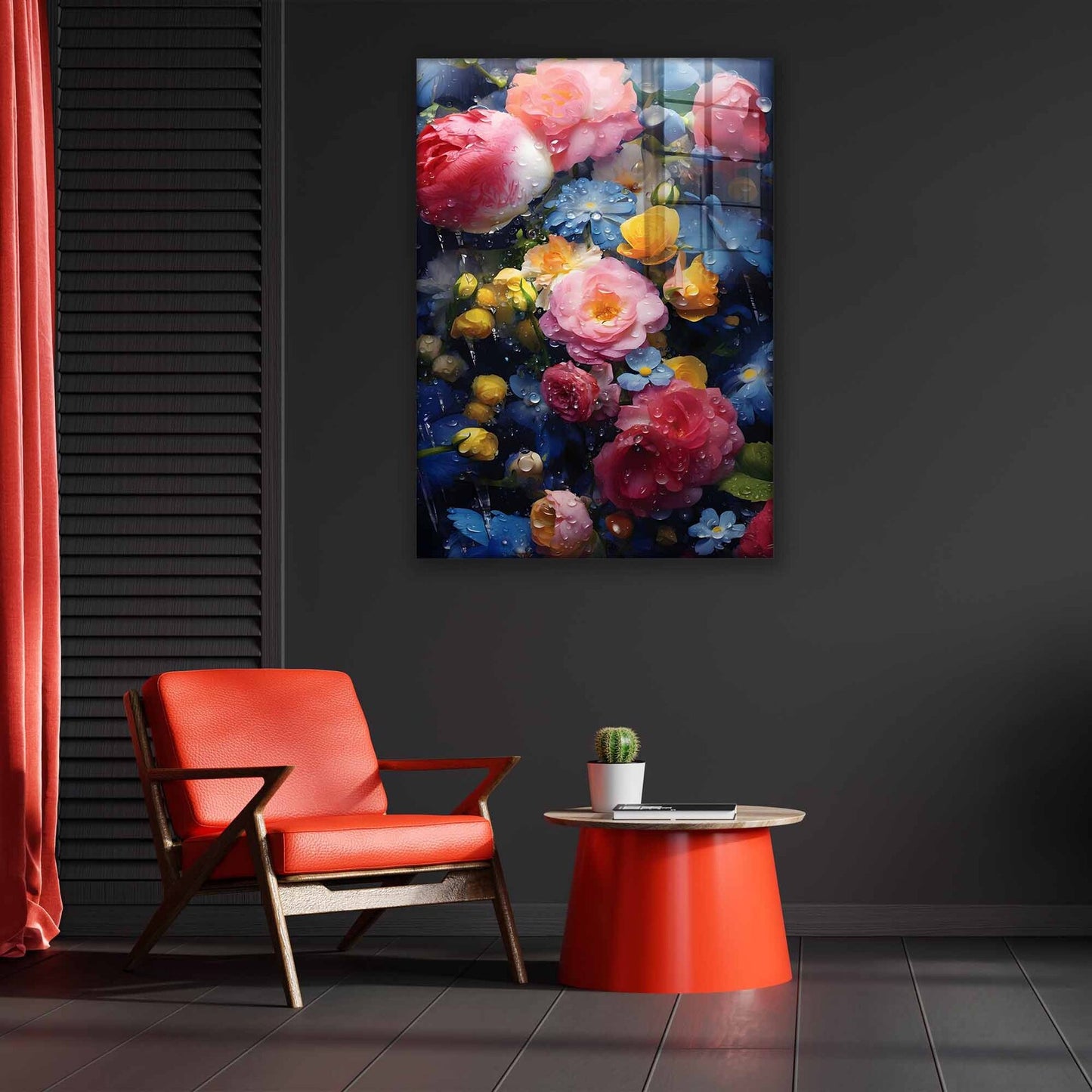 Nasse bunte Blumen