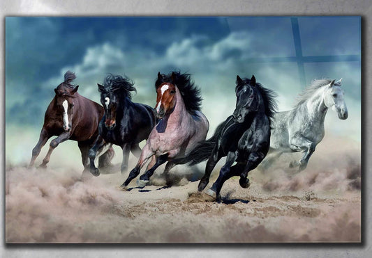 Rennende Pferdegruppe