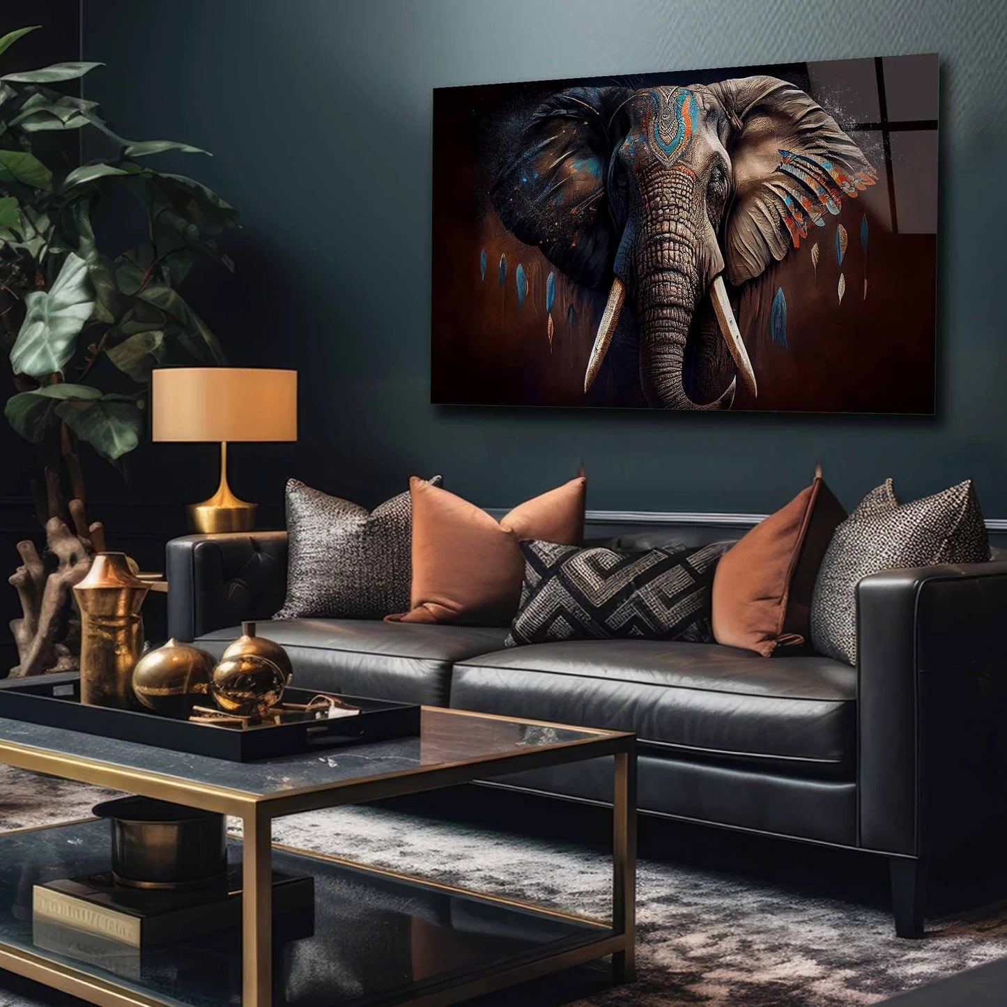 Elefant mit Bemalung