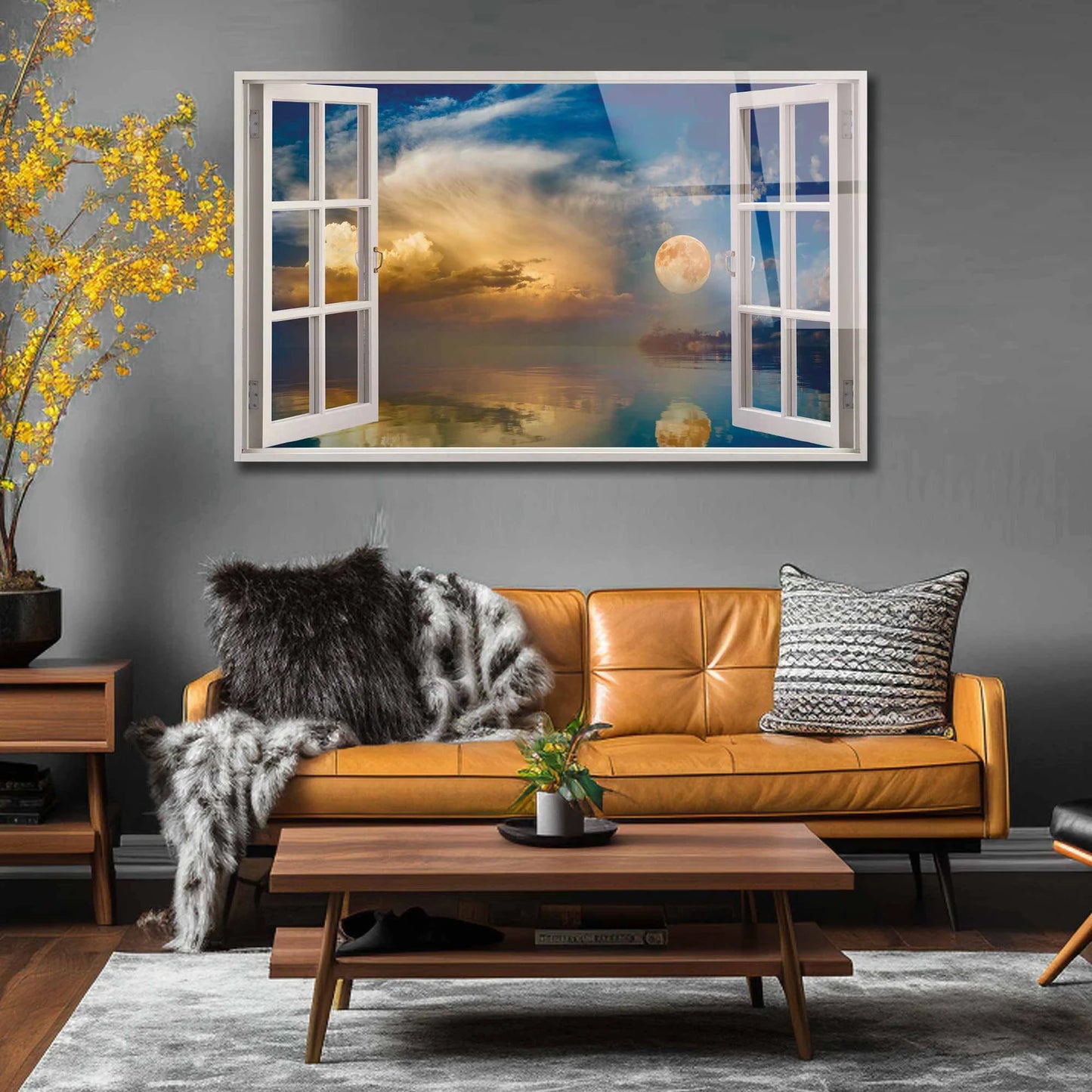 Das Fenster zum Himmel und Mond