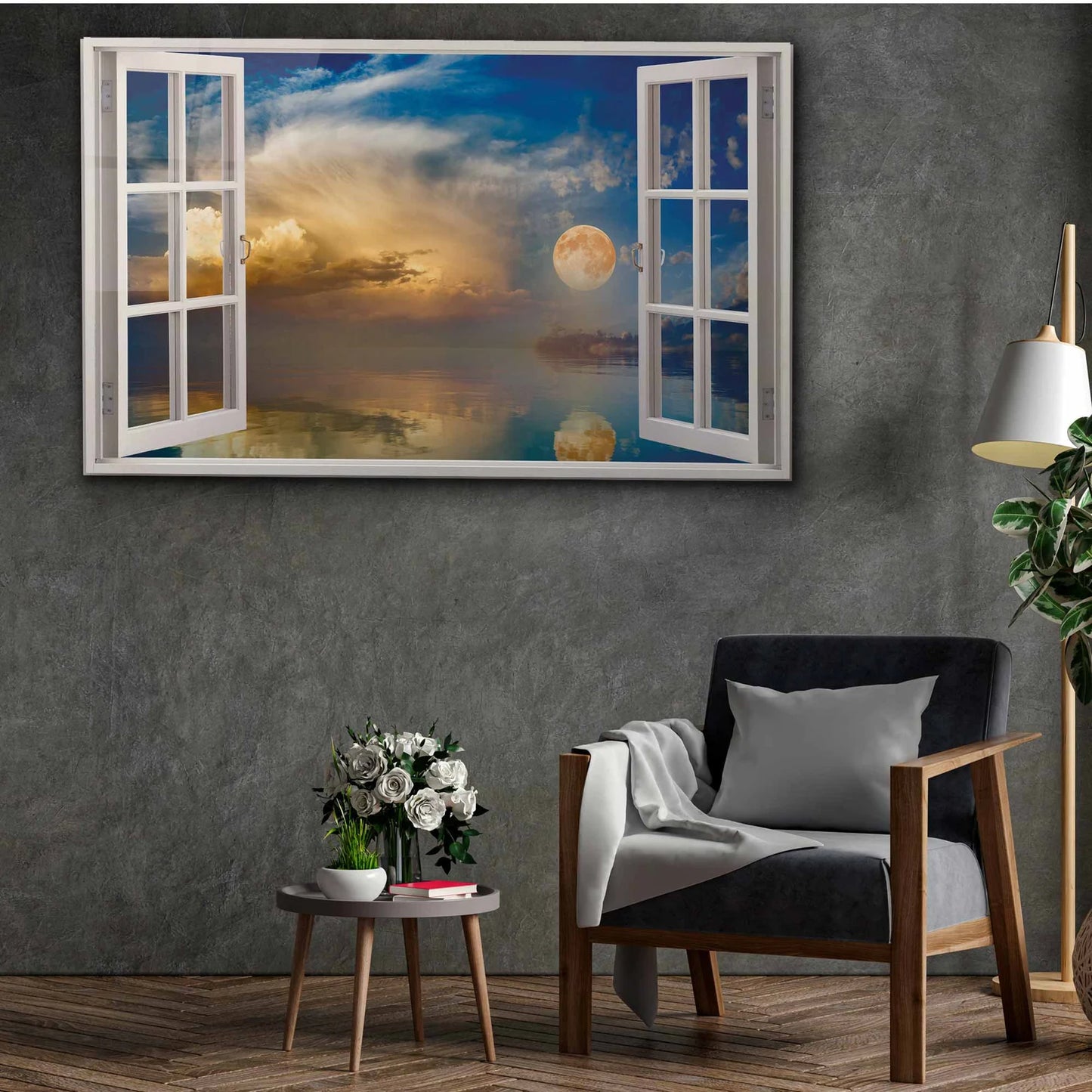 Das Fenster zum Himmel und Mond