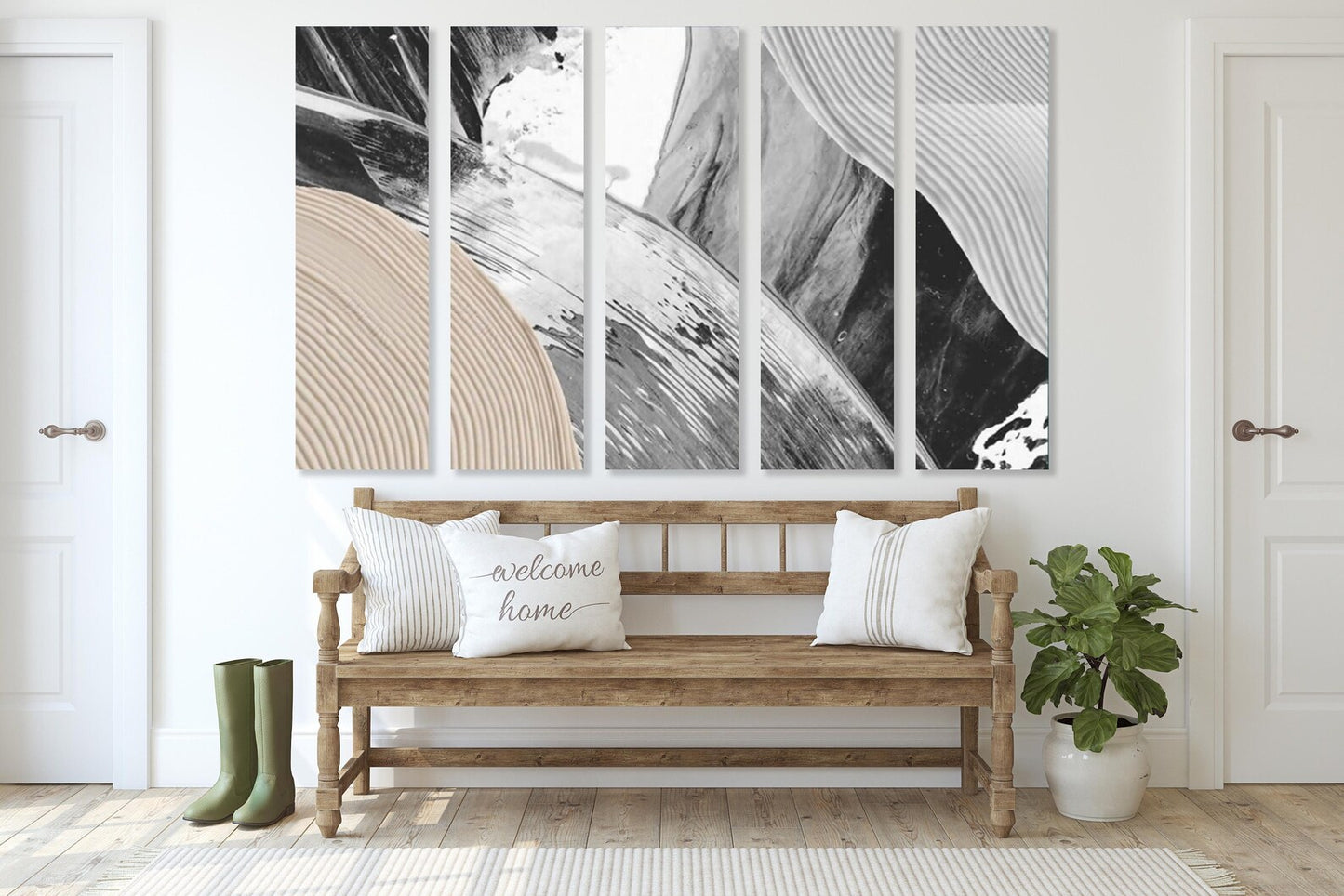 Grau und Beige Wandkunst Einteilig oder Mehrteilig