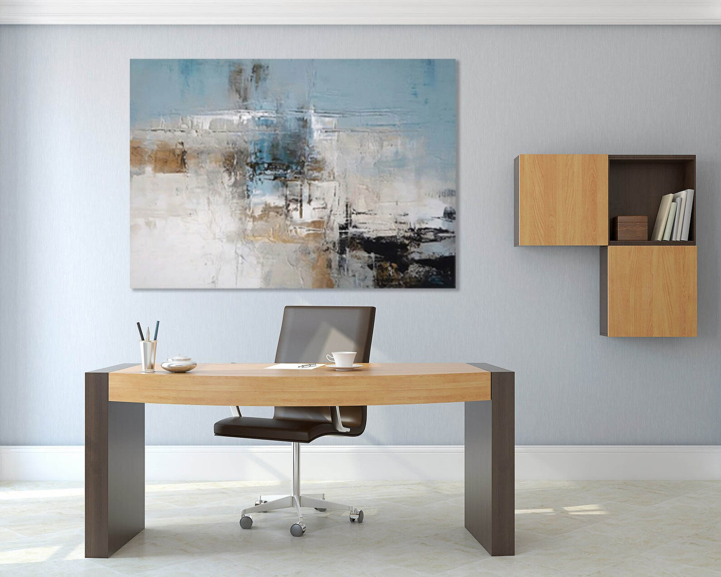 Grau und Beige Wandkunst Einteilig oder Mehrteilig