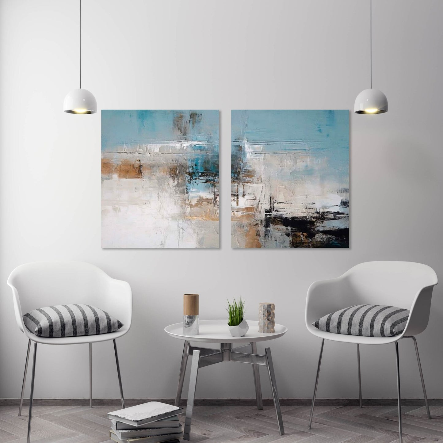 Grau und Beige Wandkunst Einteilig oder Mehrteilig