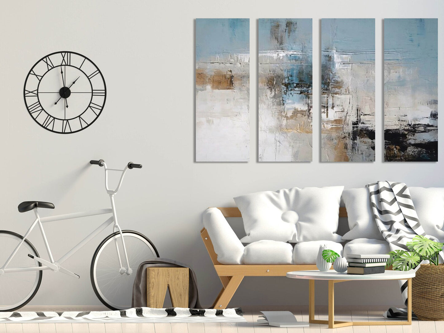 Grau und Beige Wandkunst Einteilig oder Mehrteilig