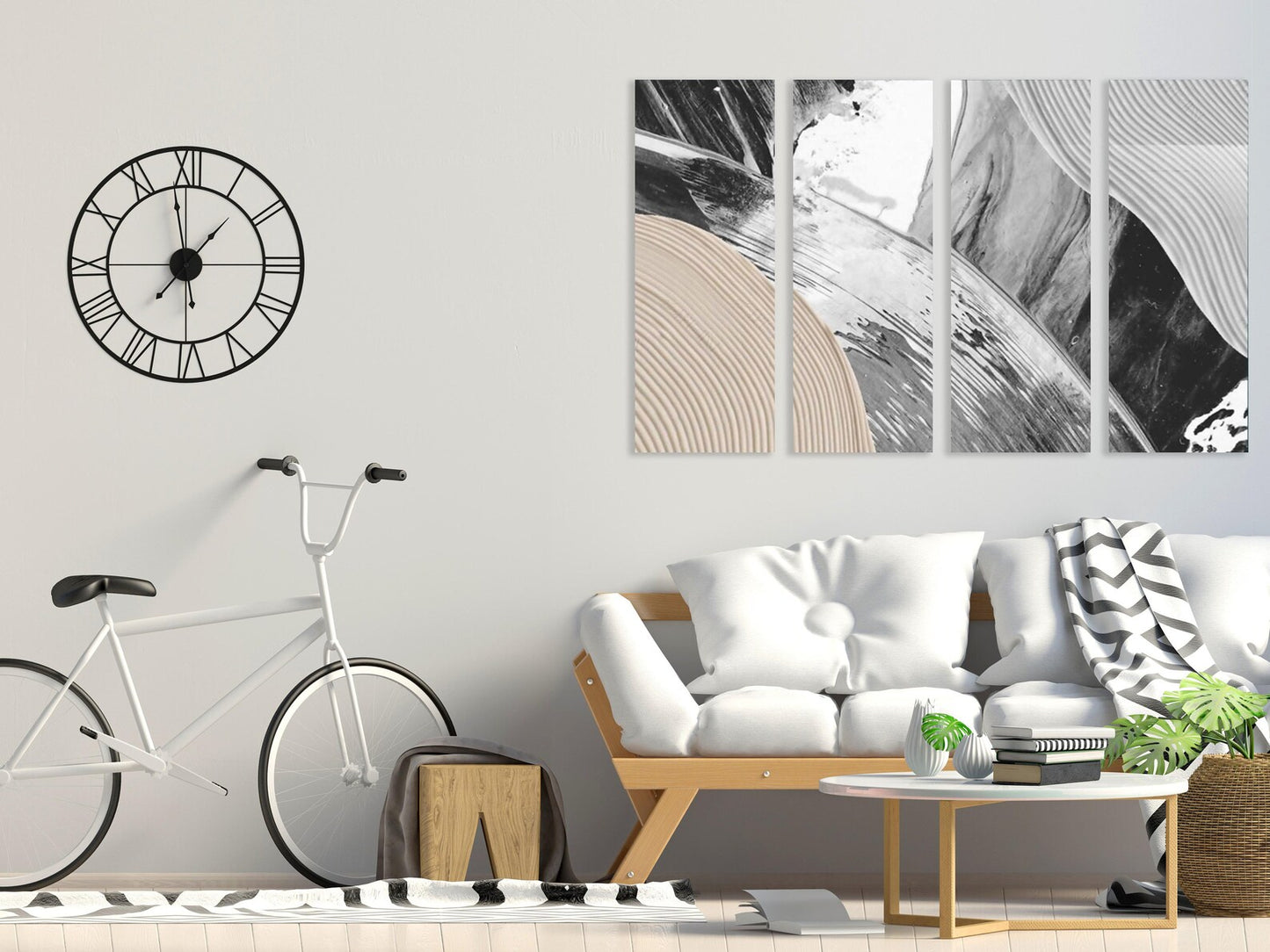 Grau und Beige Wandkunst Einteilig oder Mehrteilig