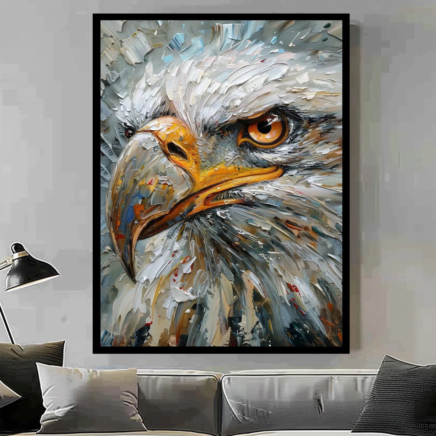 Toile d'oiseaux volants en plumes