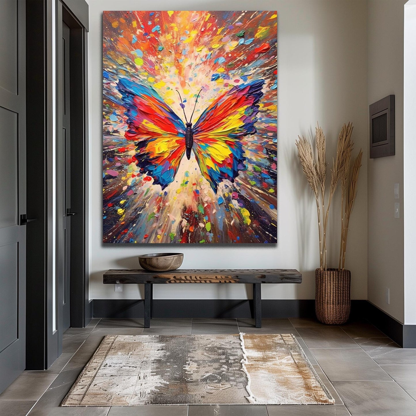 Toile d'oiseaux volants en plumes