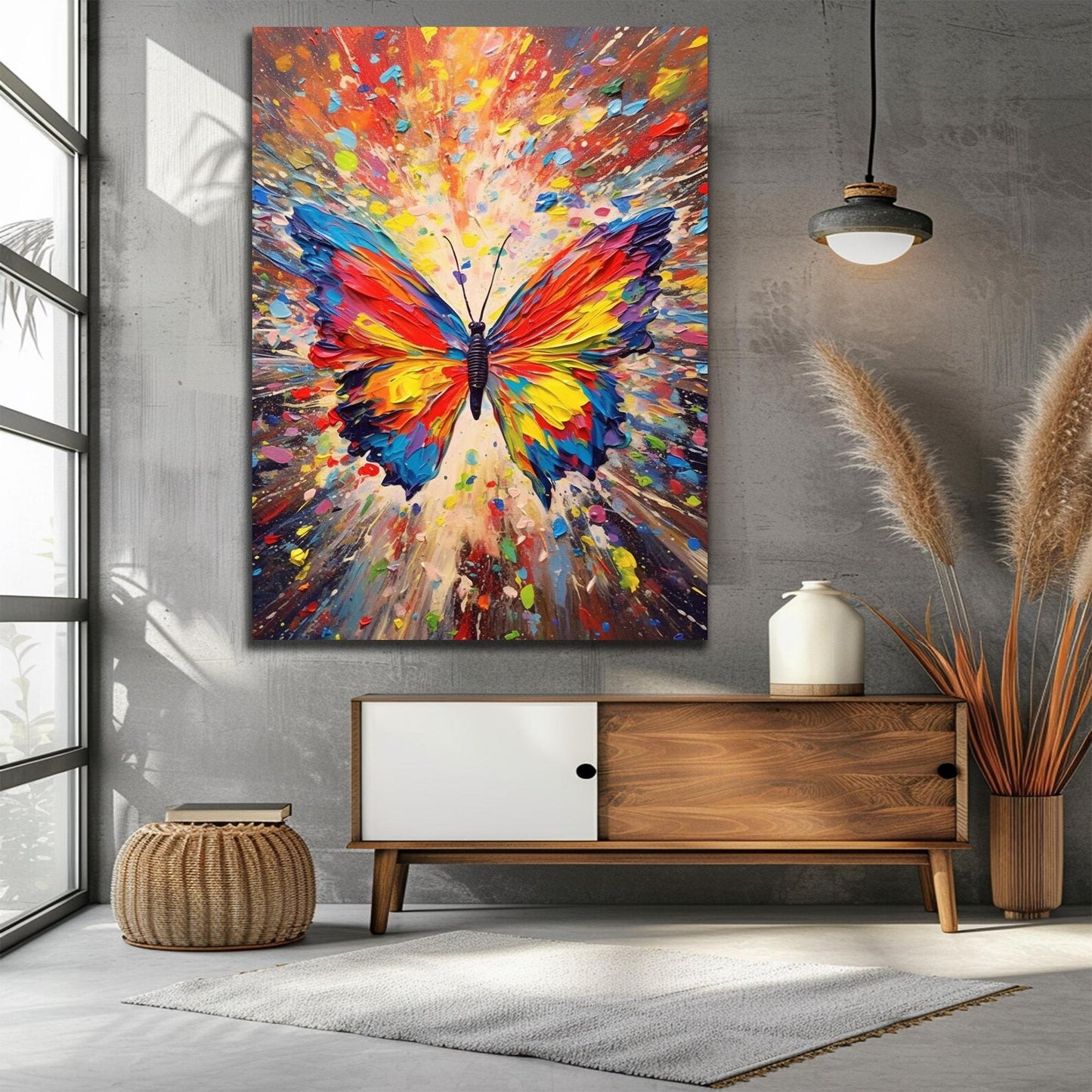 Toile d'oiseaux volants en plumes