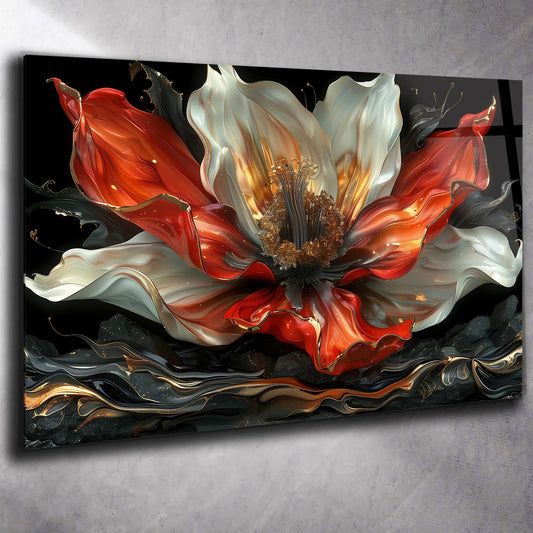 Blume mit goldenem Glimmer