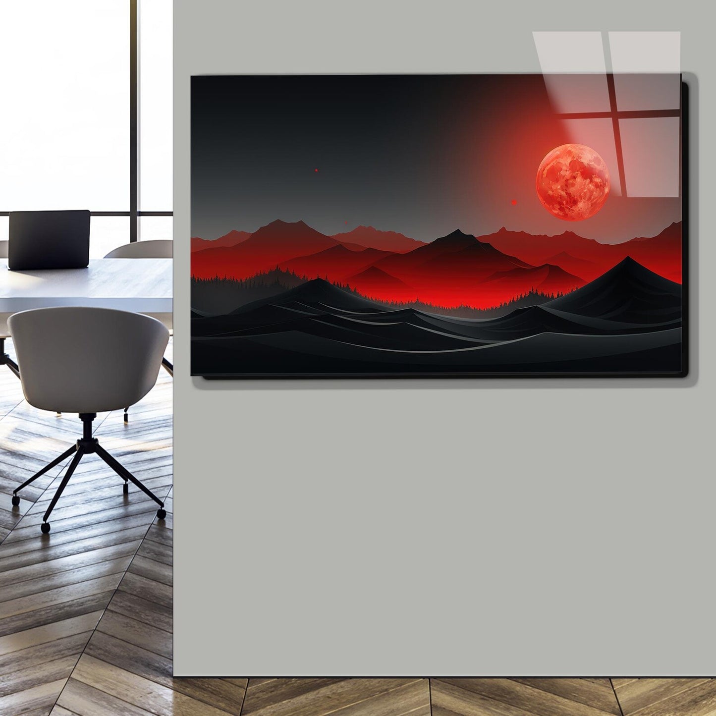 Berg Landschaft mit Mond