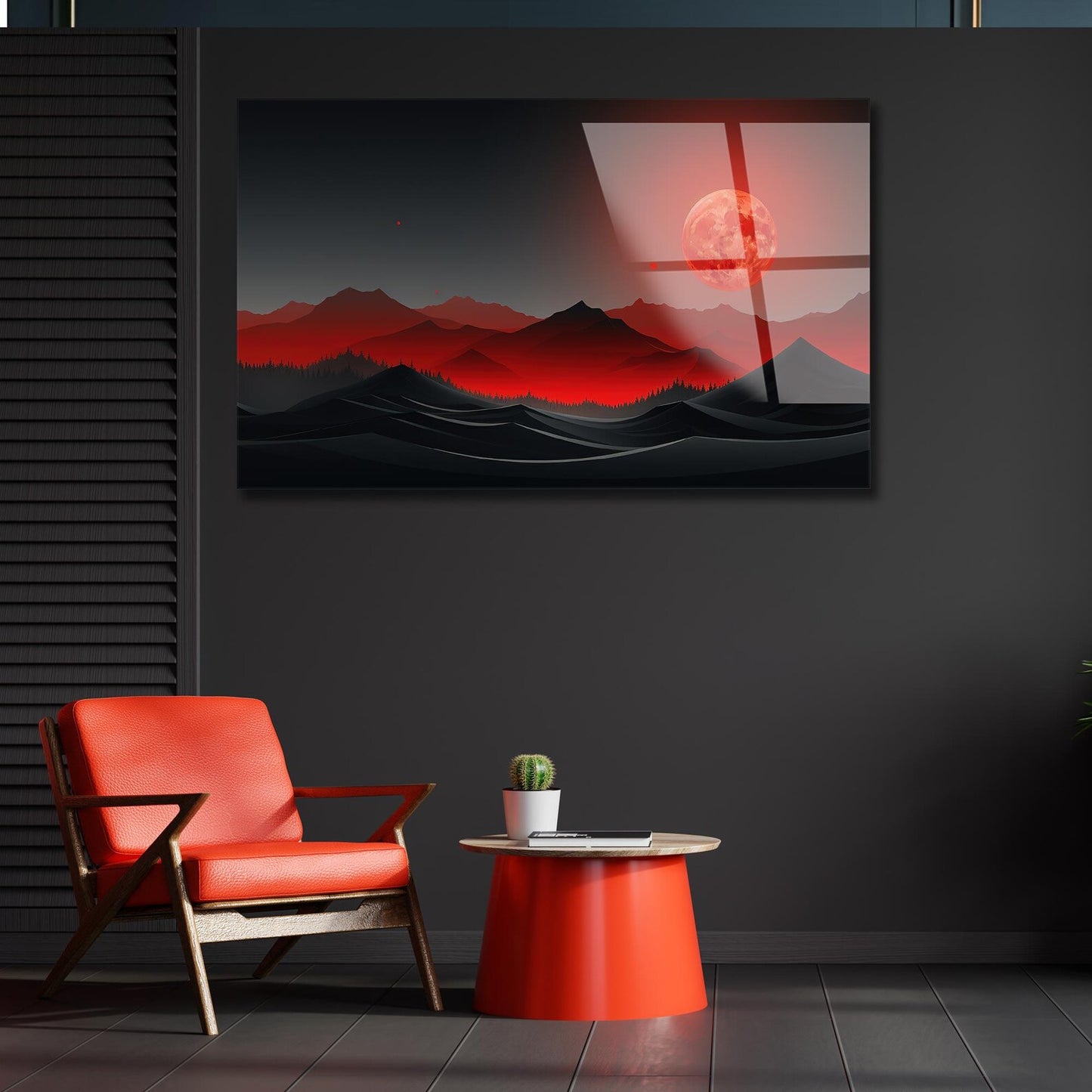Berg Landschaft mit Mond