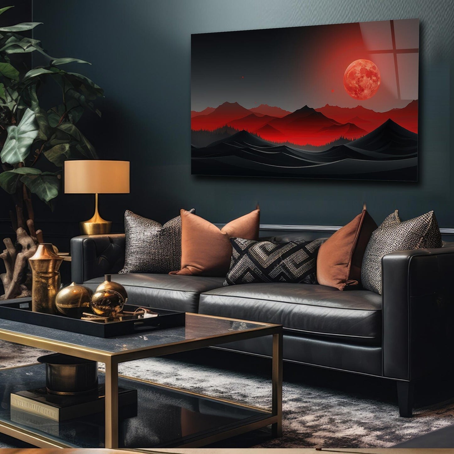 Berg Landschaft mit Mond