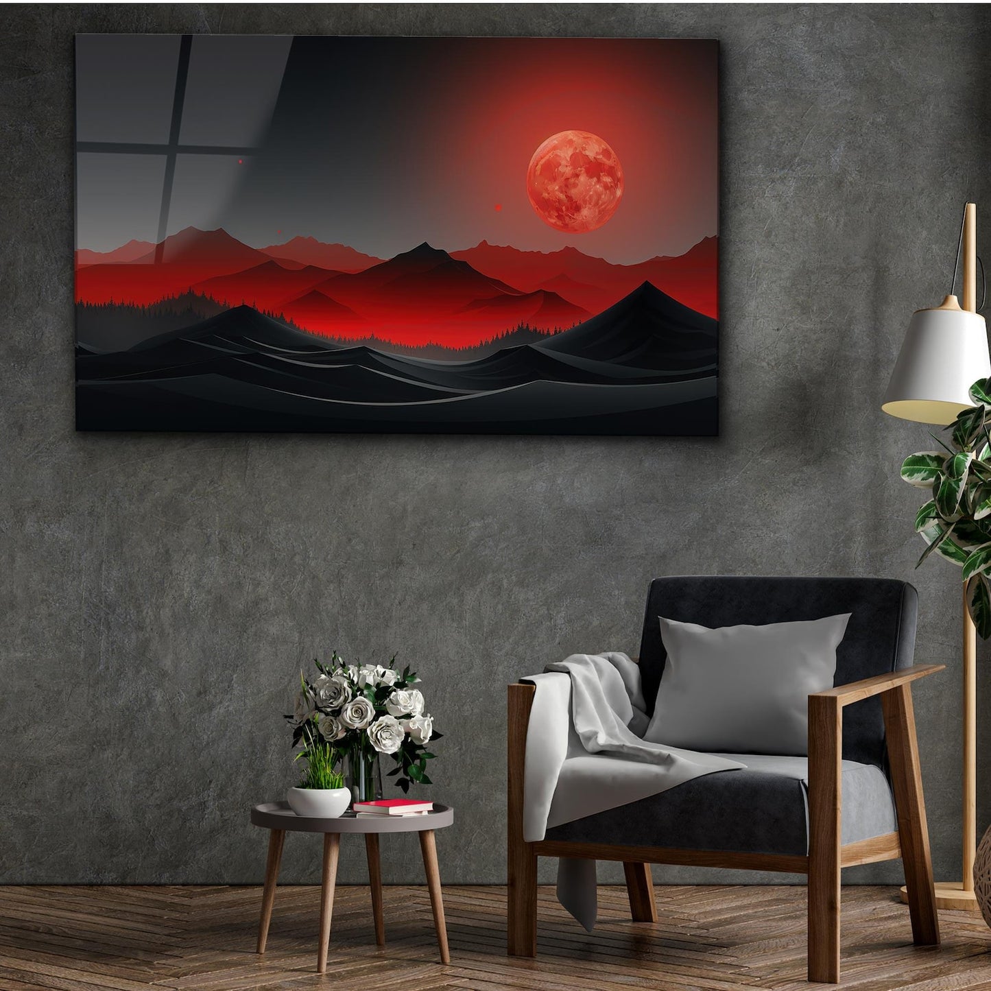 Berg Landschaft mit Mond