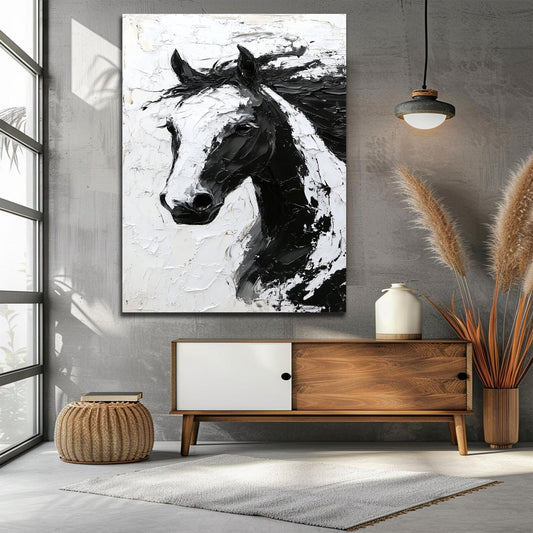 Pferd Black and White Abstrakt