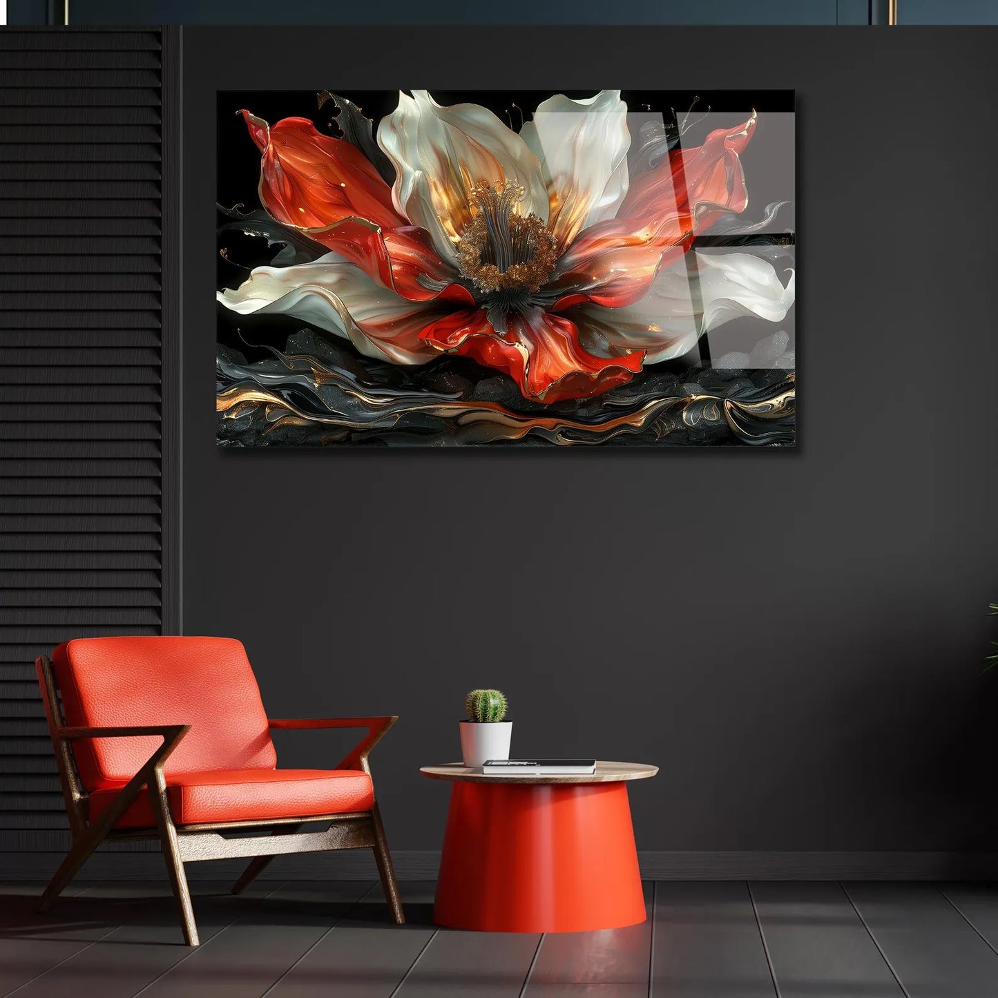 Blume mit goldenem Glimmer