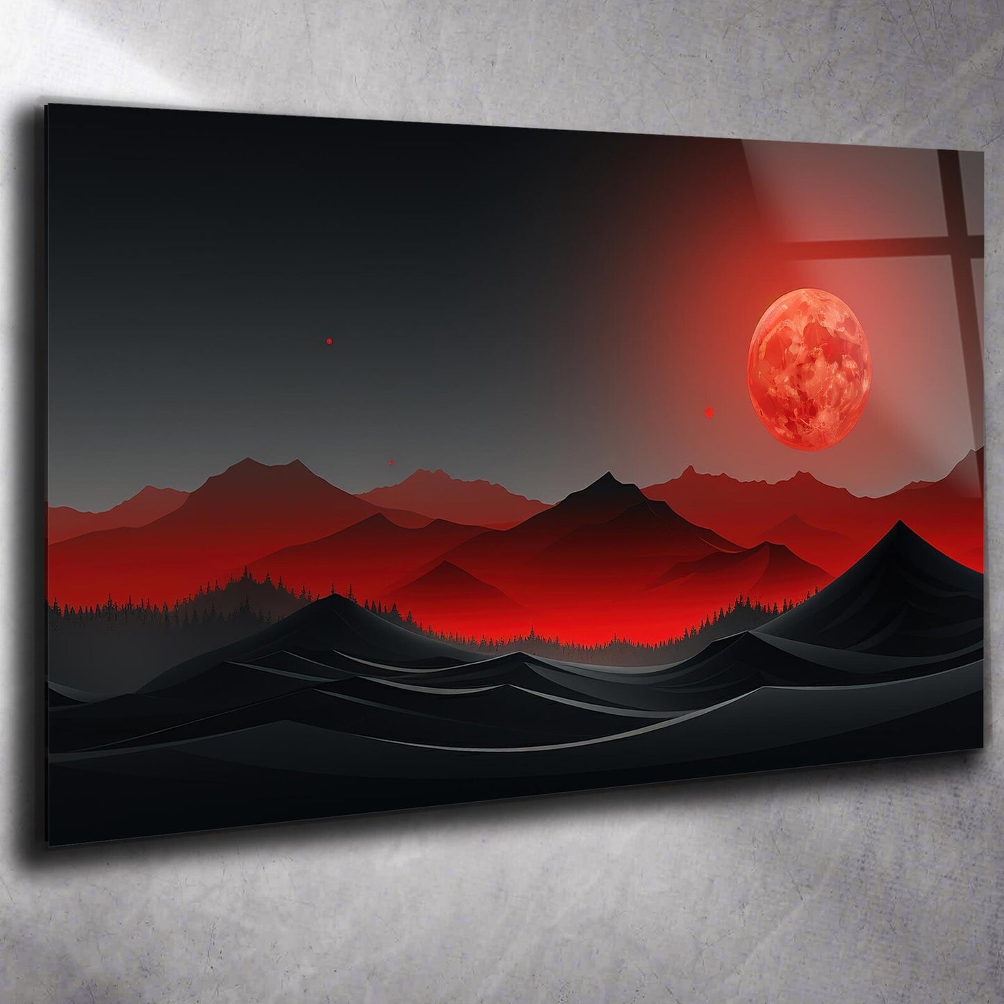 Berg Landschaft mit Mond