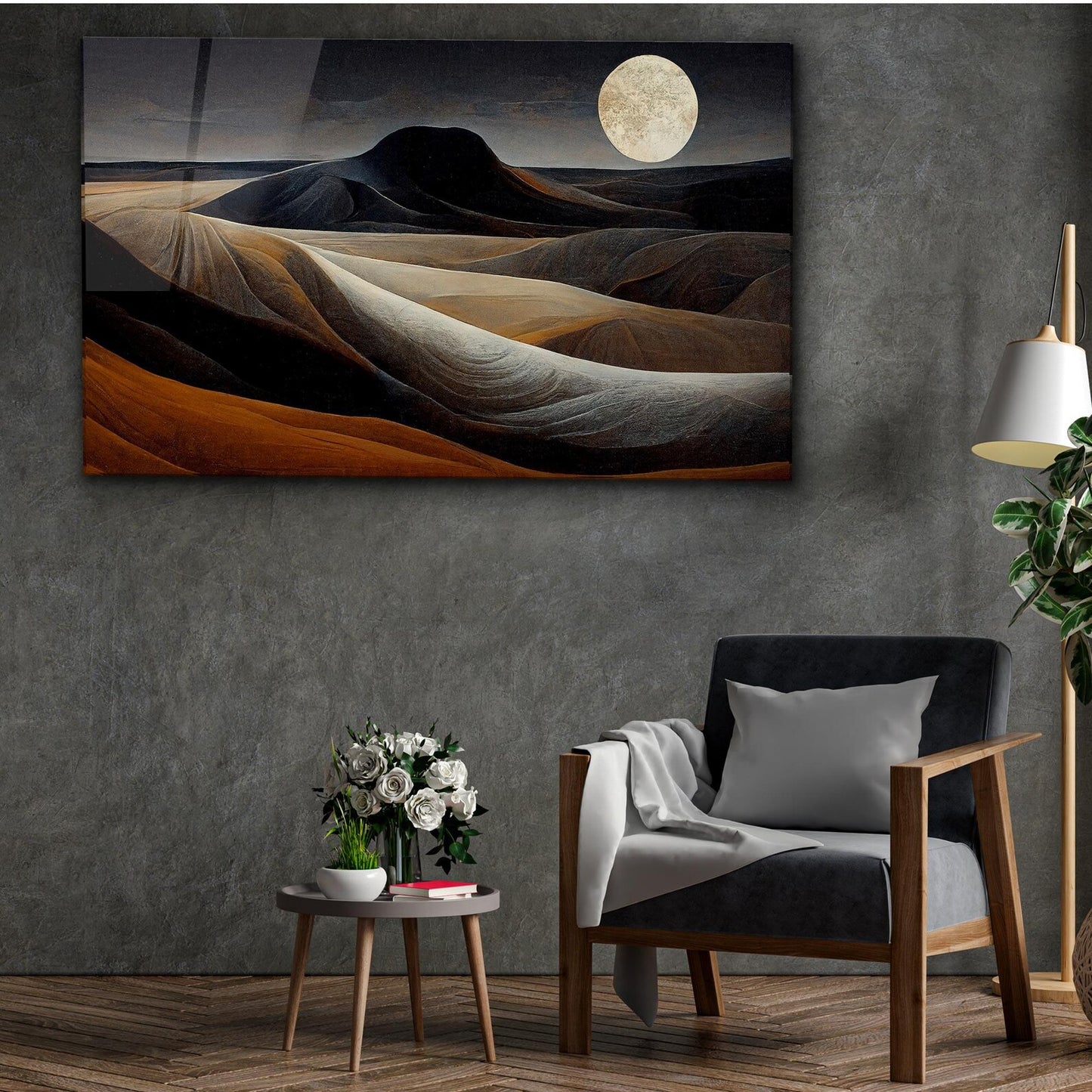 Dünen Landschaft mit Mond