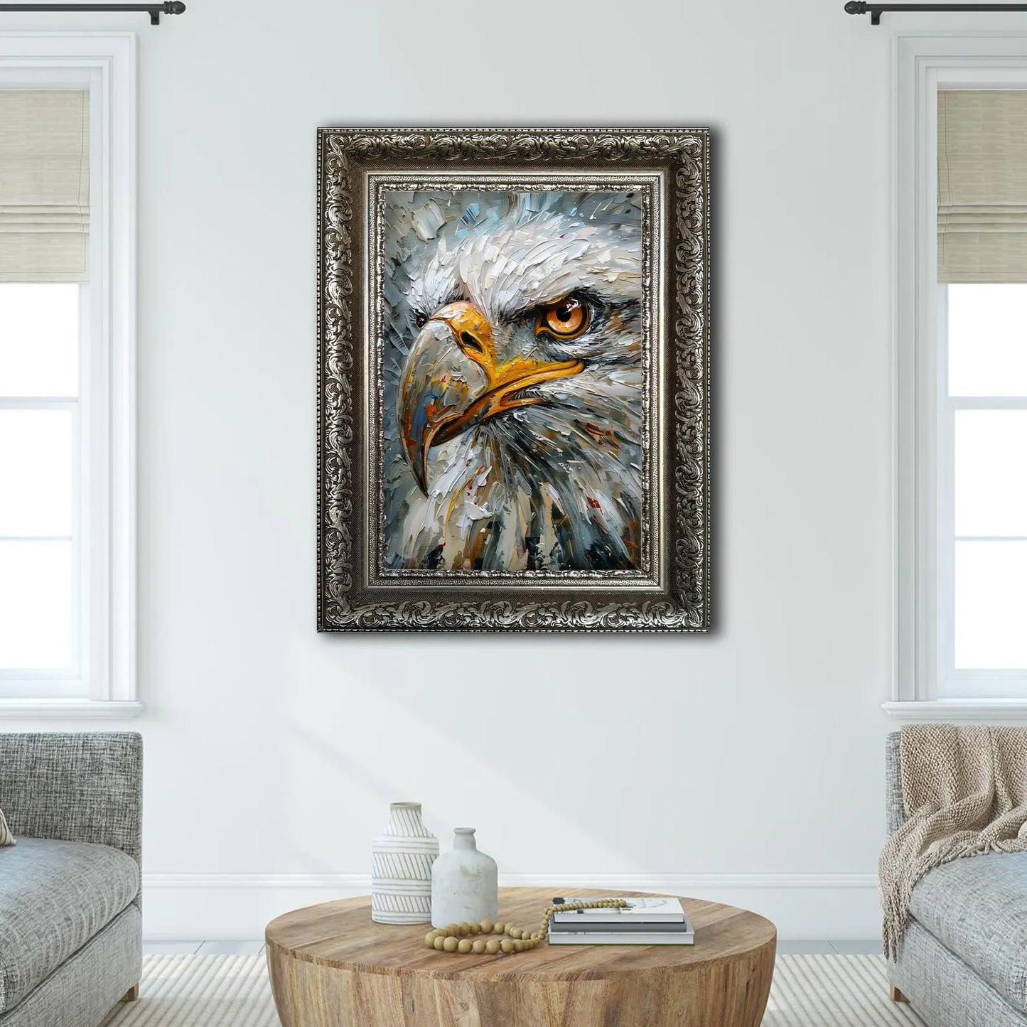 Toile d'oiseaux volants en plumes