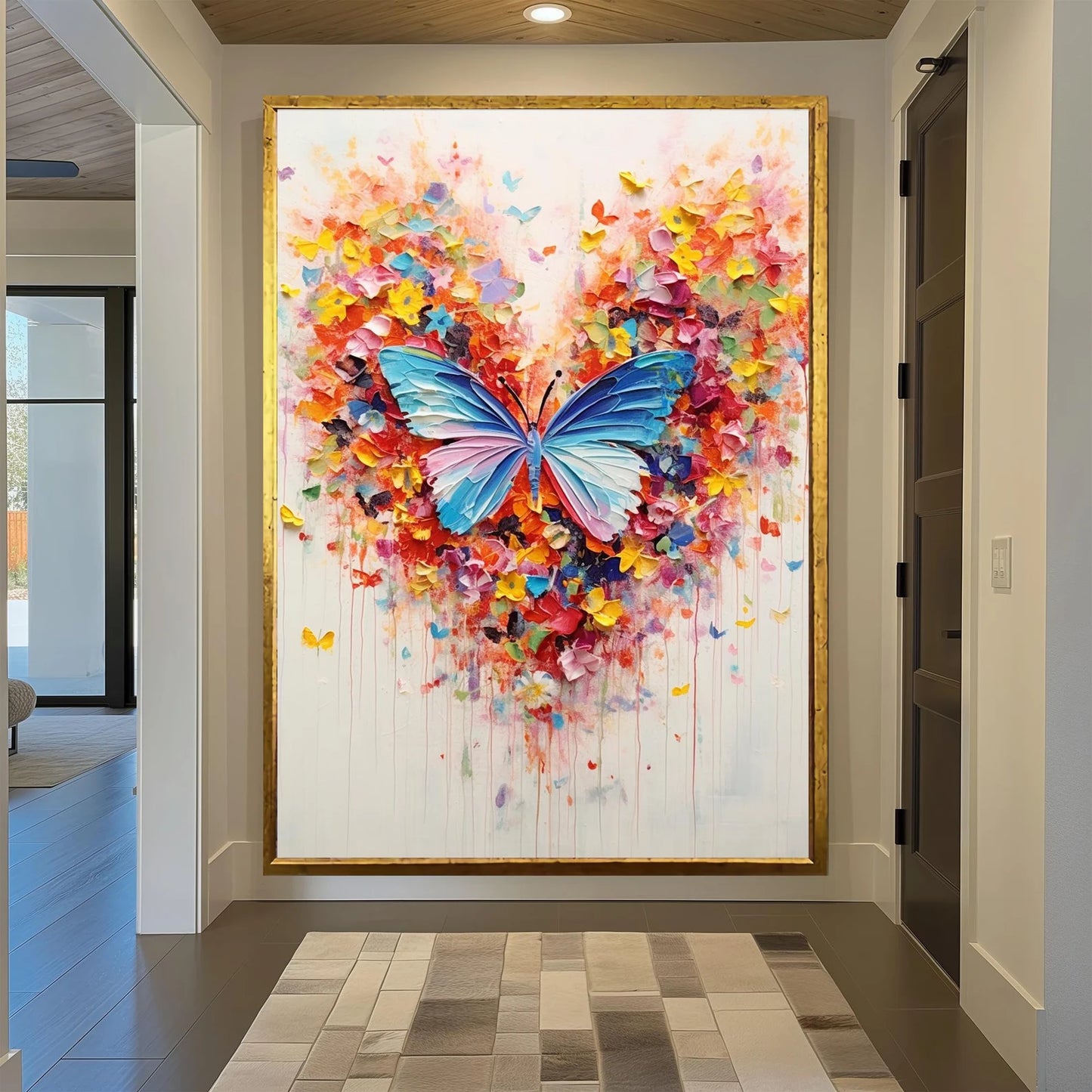 Toile d'oiseaux volants en plumes