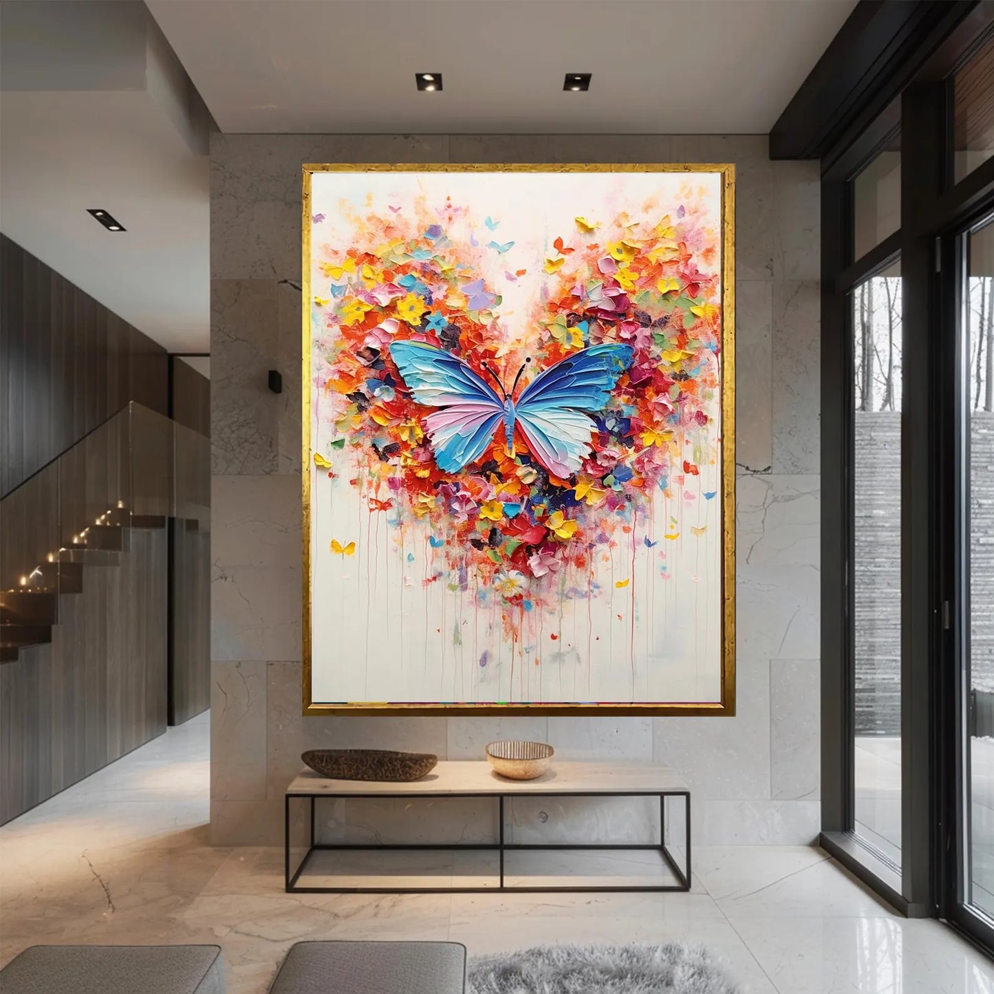 Toile d'oiseaux volants en plumes