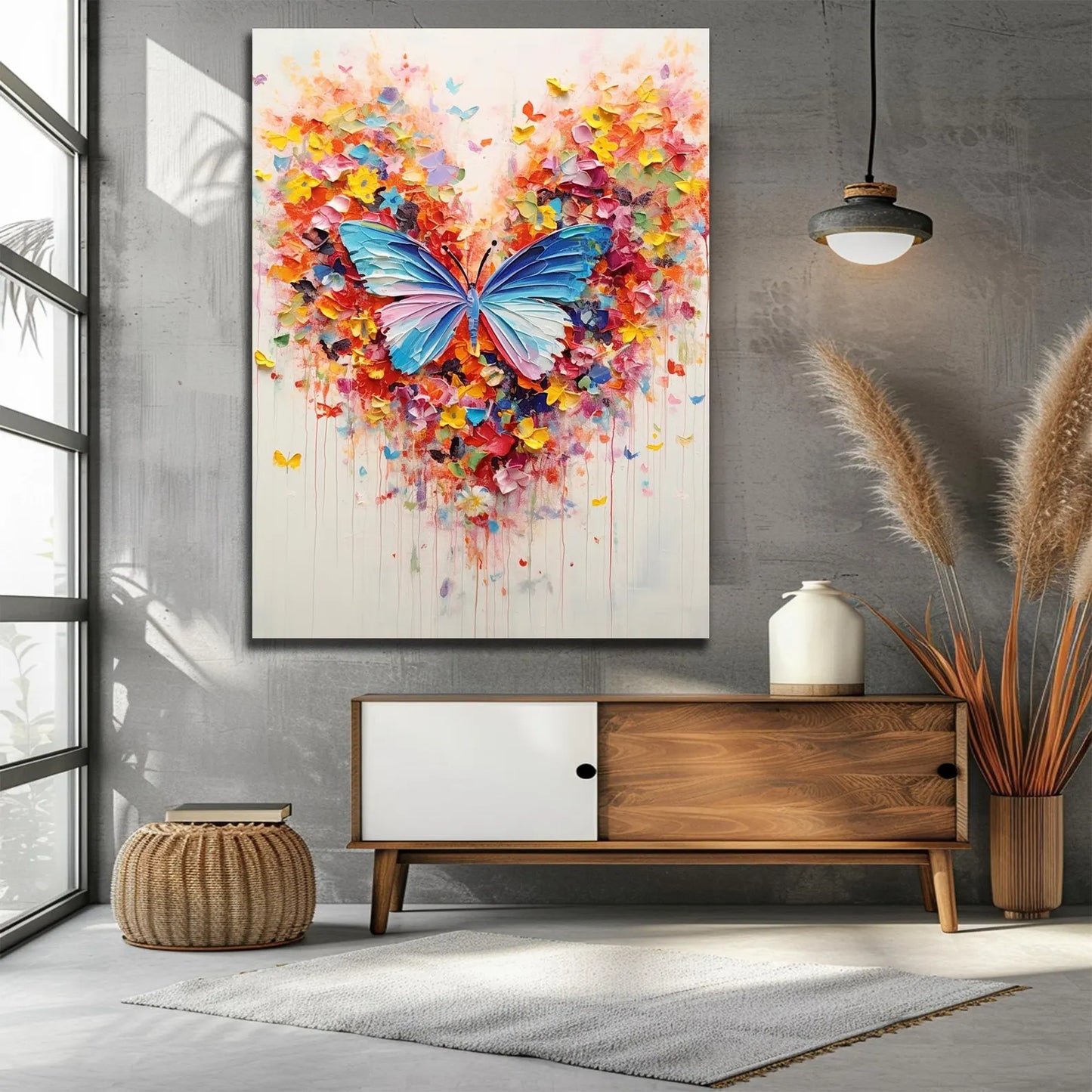 Toile d'oiseaux volants en plumes
