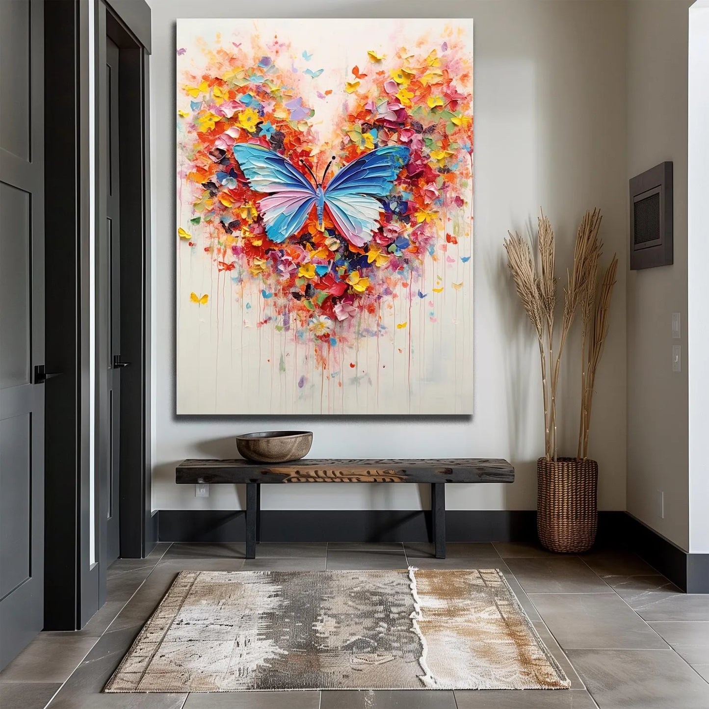 Toile d'oiseaux volants en plumes