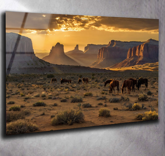 Monument Valley Pferde Abend Stimmung USA