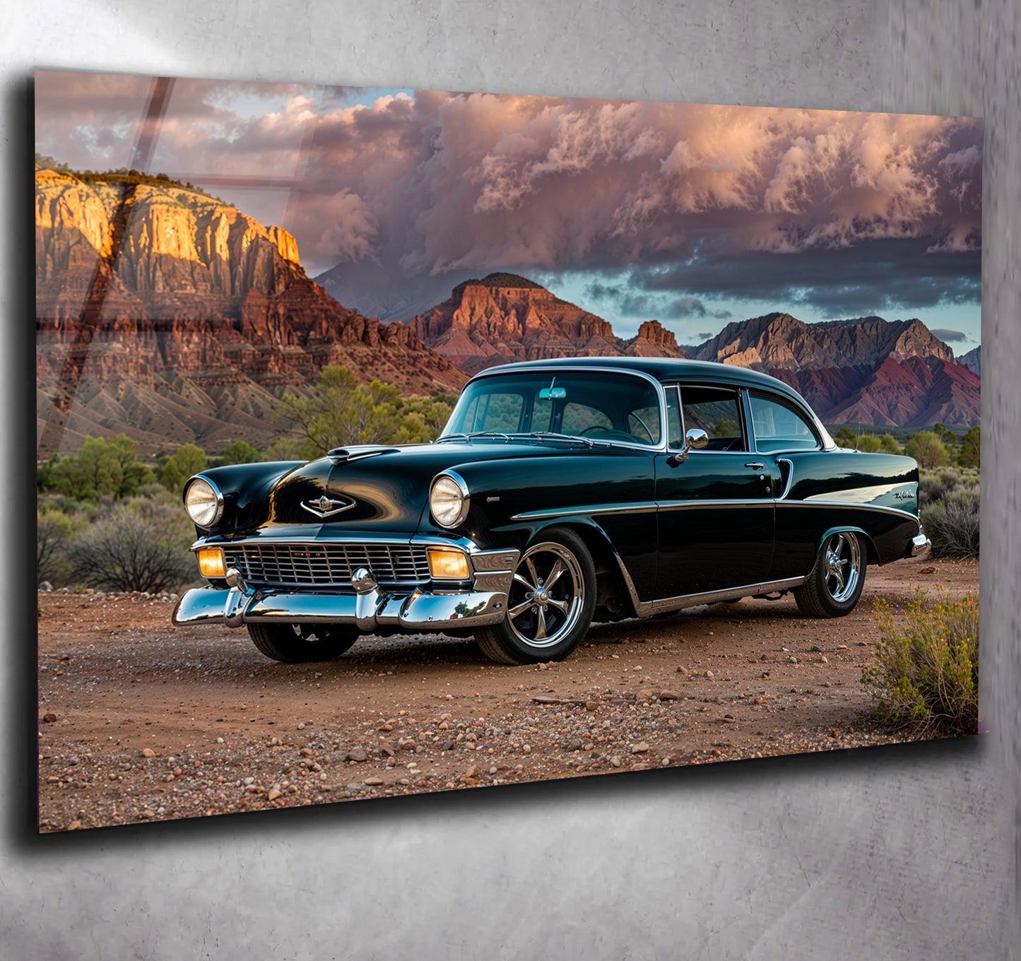 1956 Black Bel Air Hot Rod Grand Canyon Wolken USA