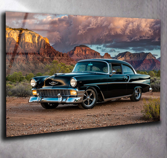 1956 Black Bel Air Hot Rod Grand Canyon Wolken USA