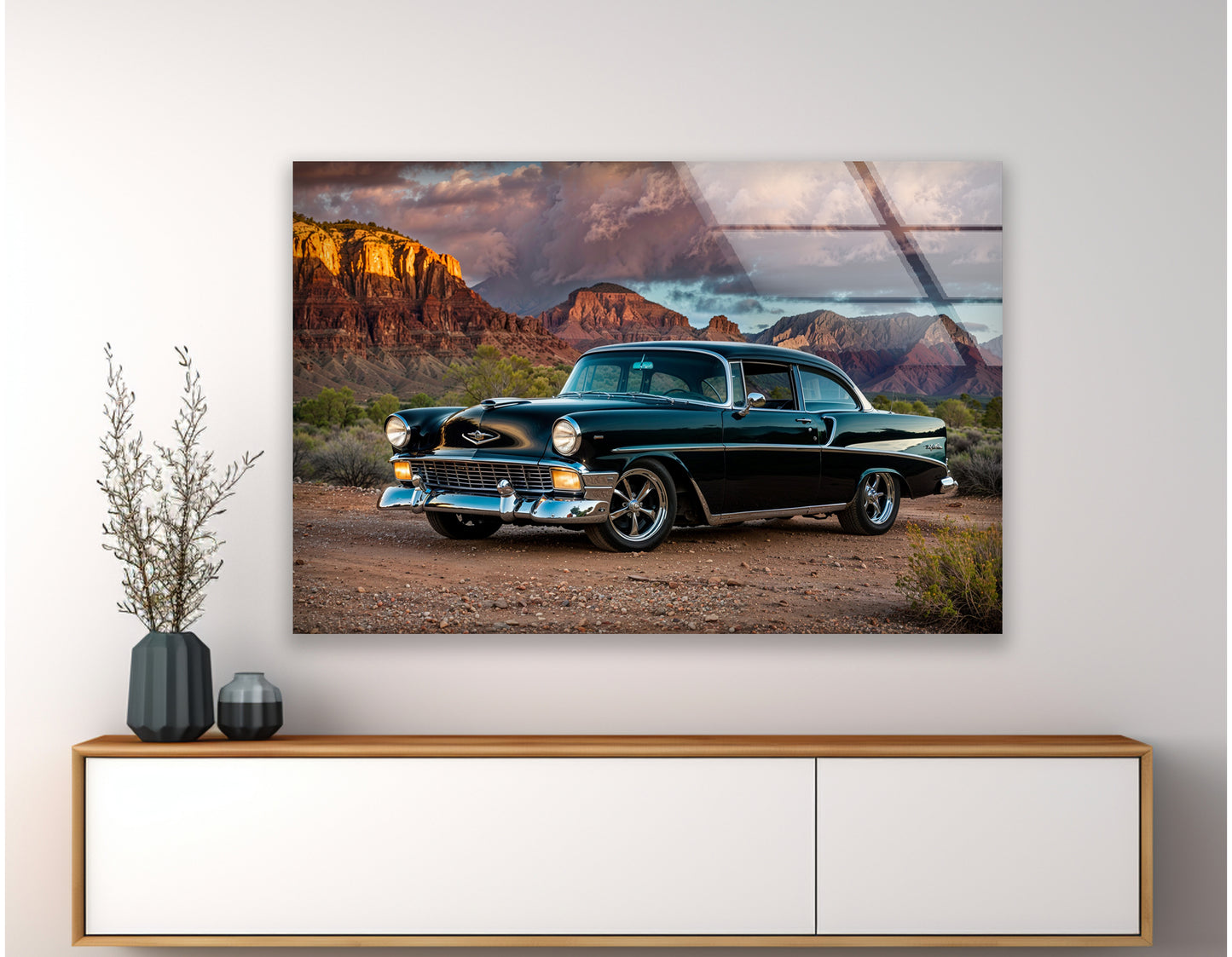 1956 Black Bel Air Hot Rod Grand Canyon Wolken USA
