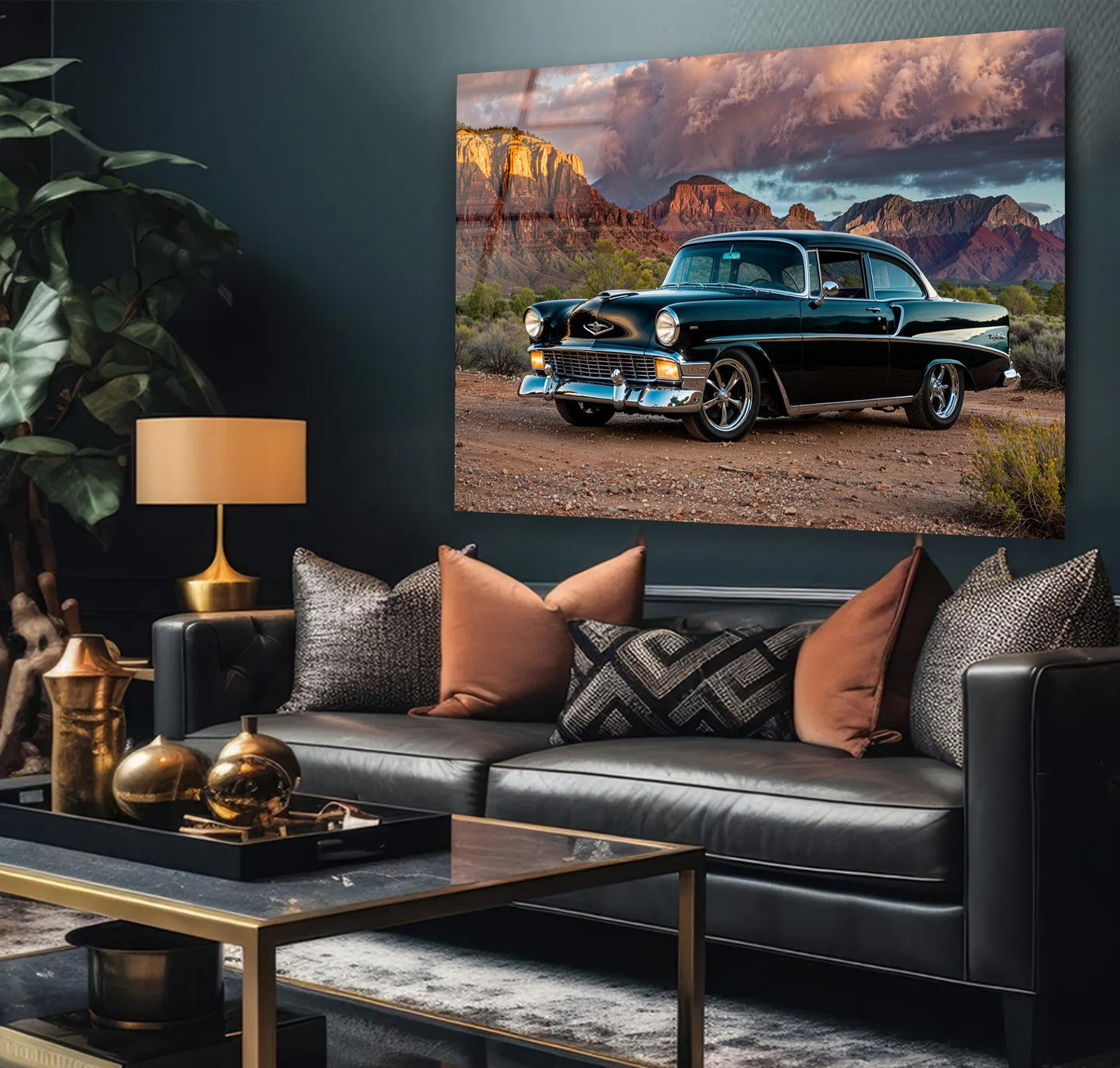 1956 Black Bel Air Hot Rod Grand Canyon Wolken USA
